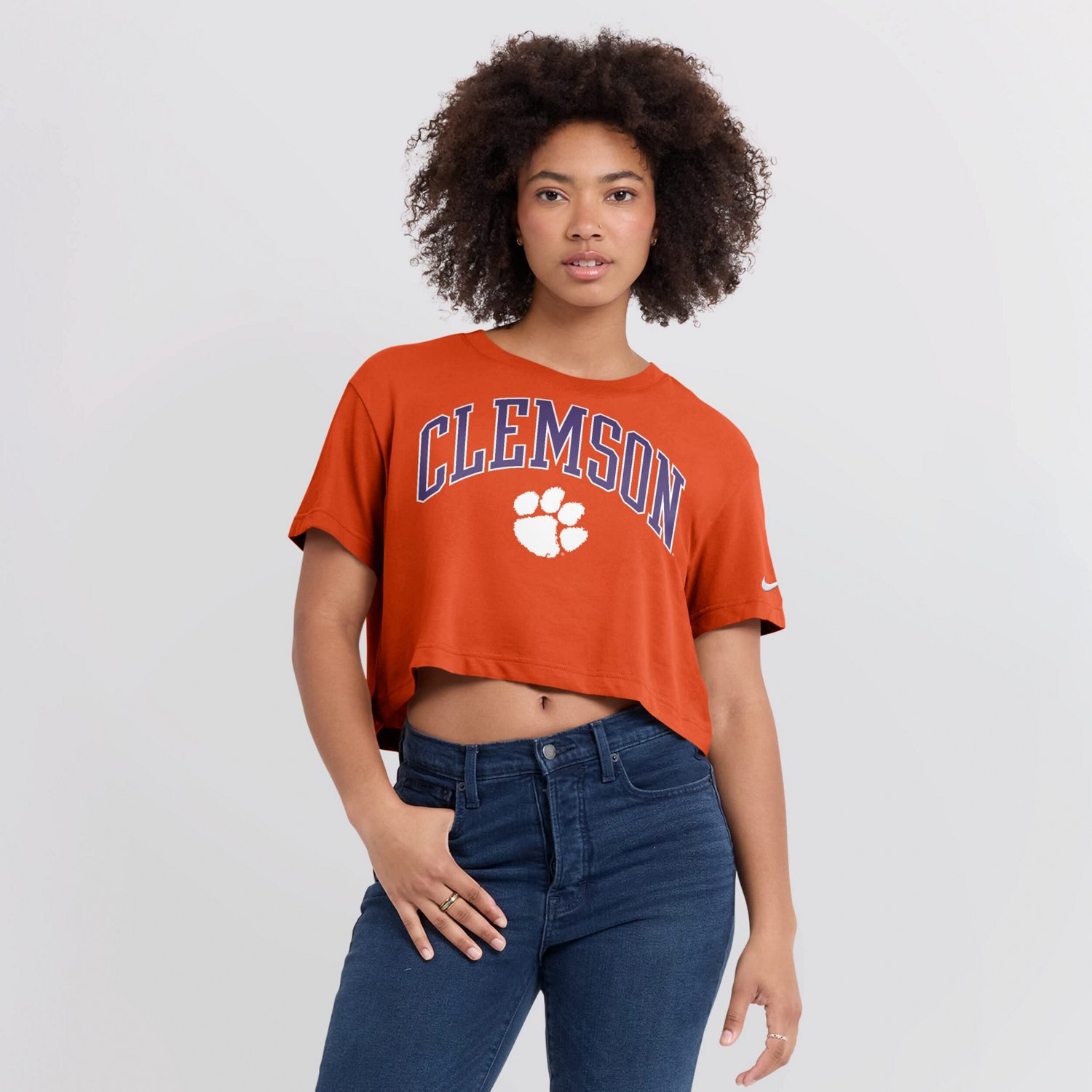 Nike Clemson Tigers Power Pursuit Athletic Prep Arch Performance Cropped T-Shirt - view number 4