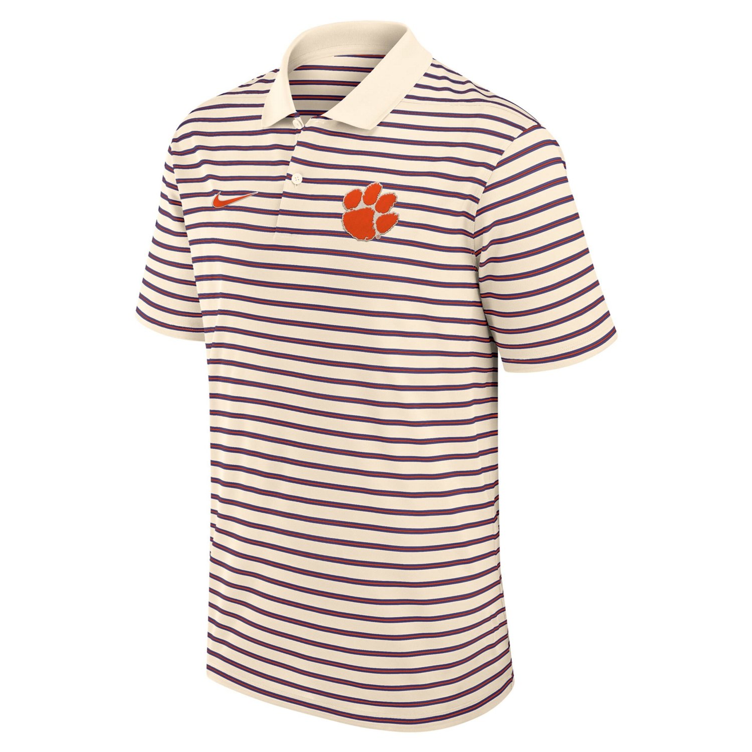 Nike Clemson Tigers Primary Logo Striped Dri-FIT Polo - view number 2