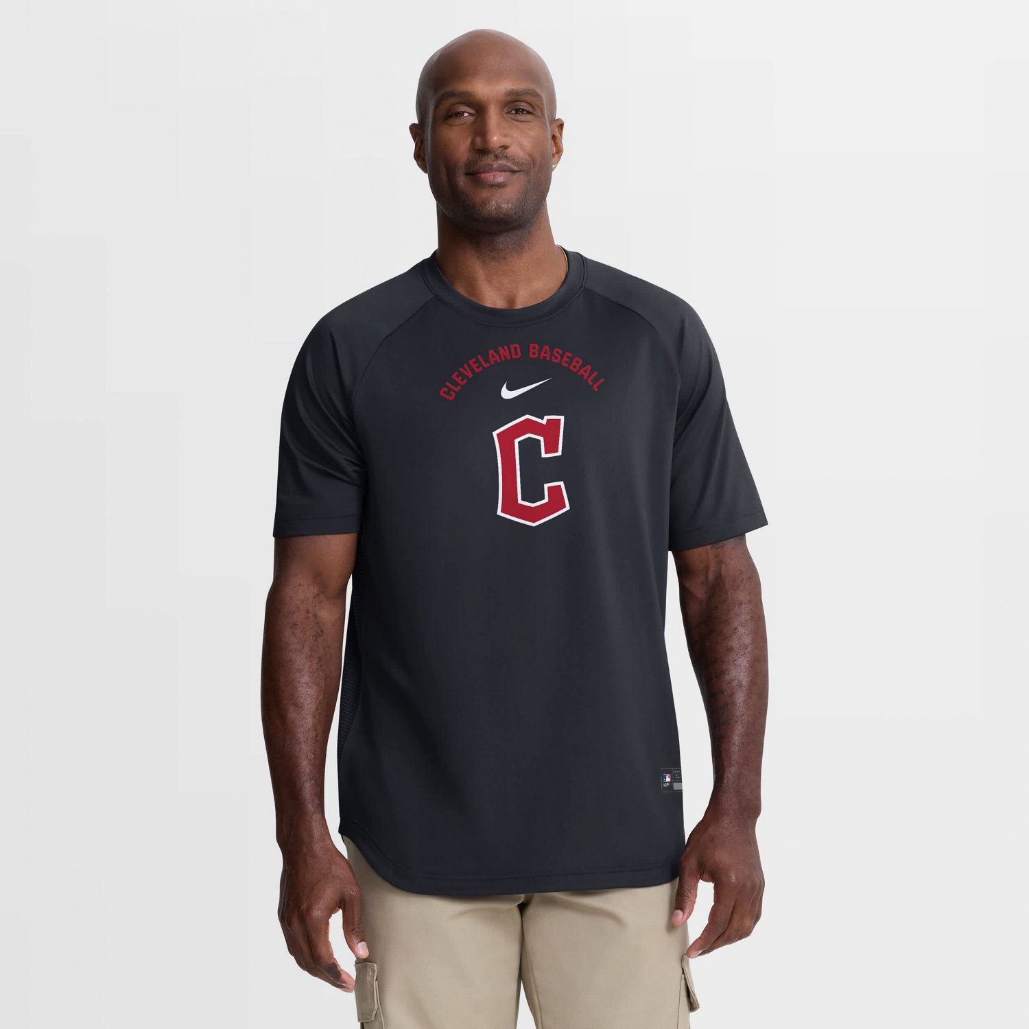 Nike Cleveland Guardians Authentic Collection Batting Practice Pre-Game Raglan Dri-FIT Top