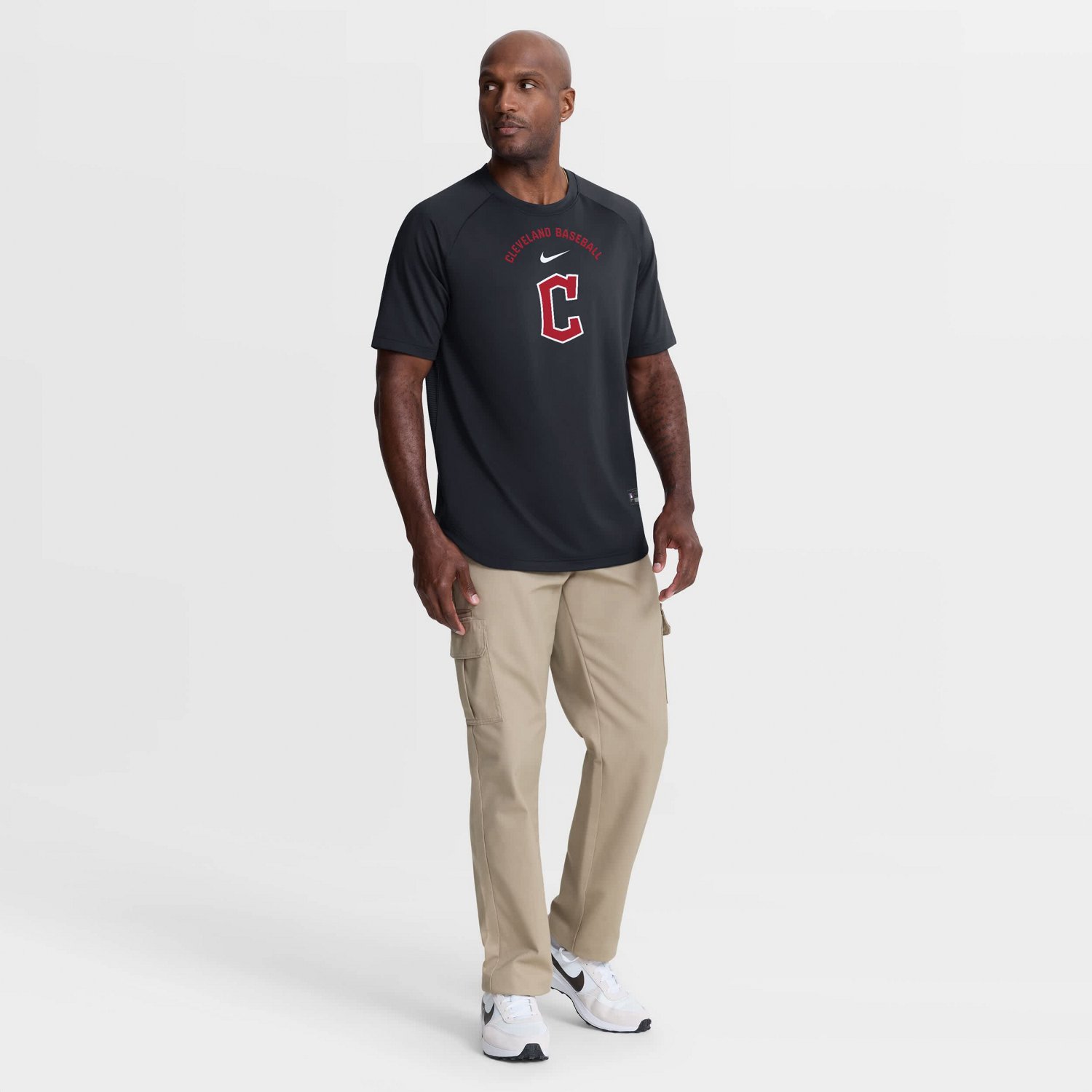 Nike Cleveland Guardians Authentic Collection Batting Practice Pre-Game Raglan Dri-FIT Top - view number 3
