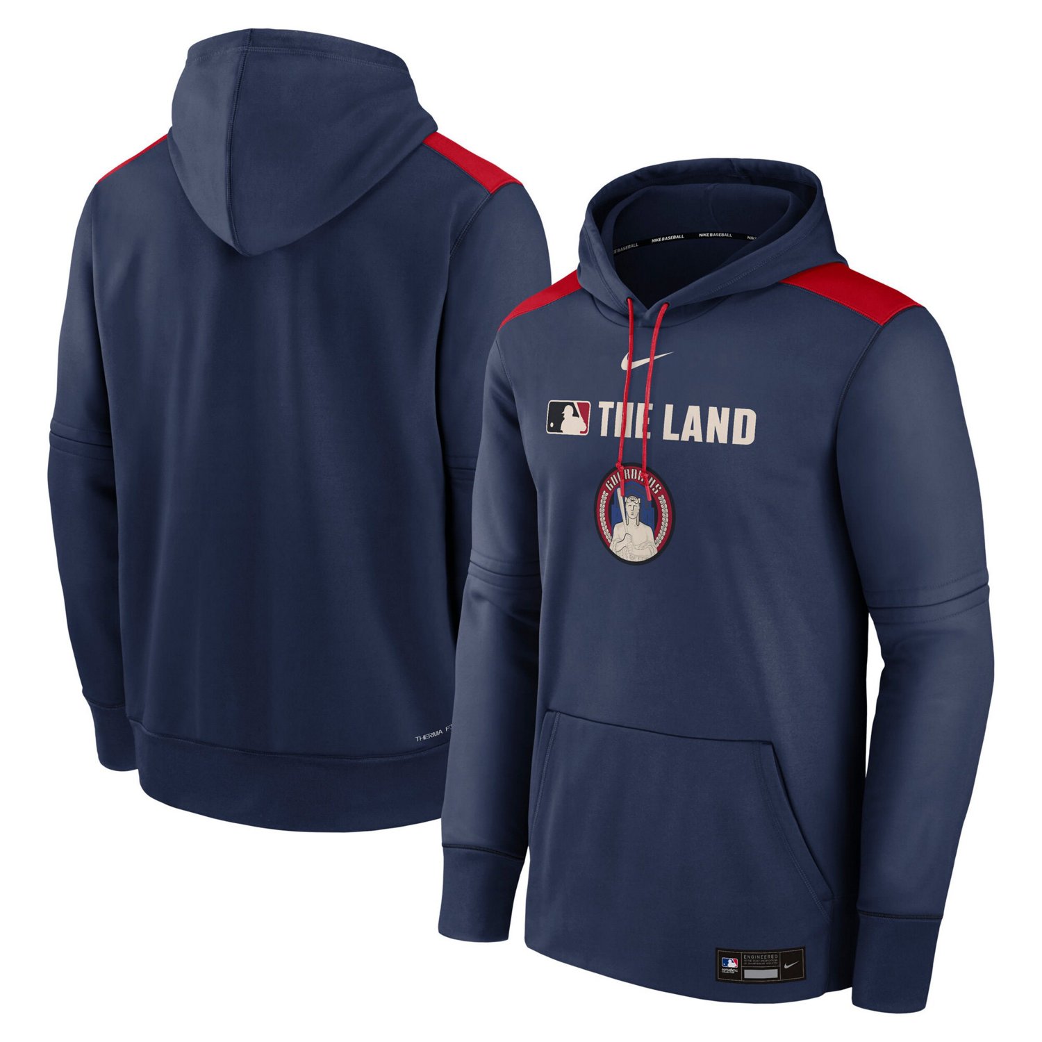 Nike Cleveland Guardians Authentic Collection City Connect Therma Pullover Hoodie