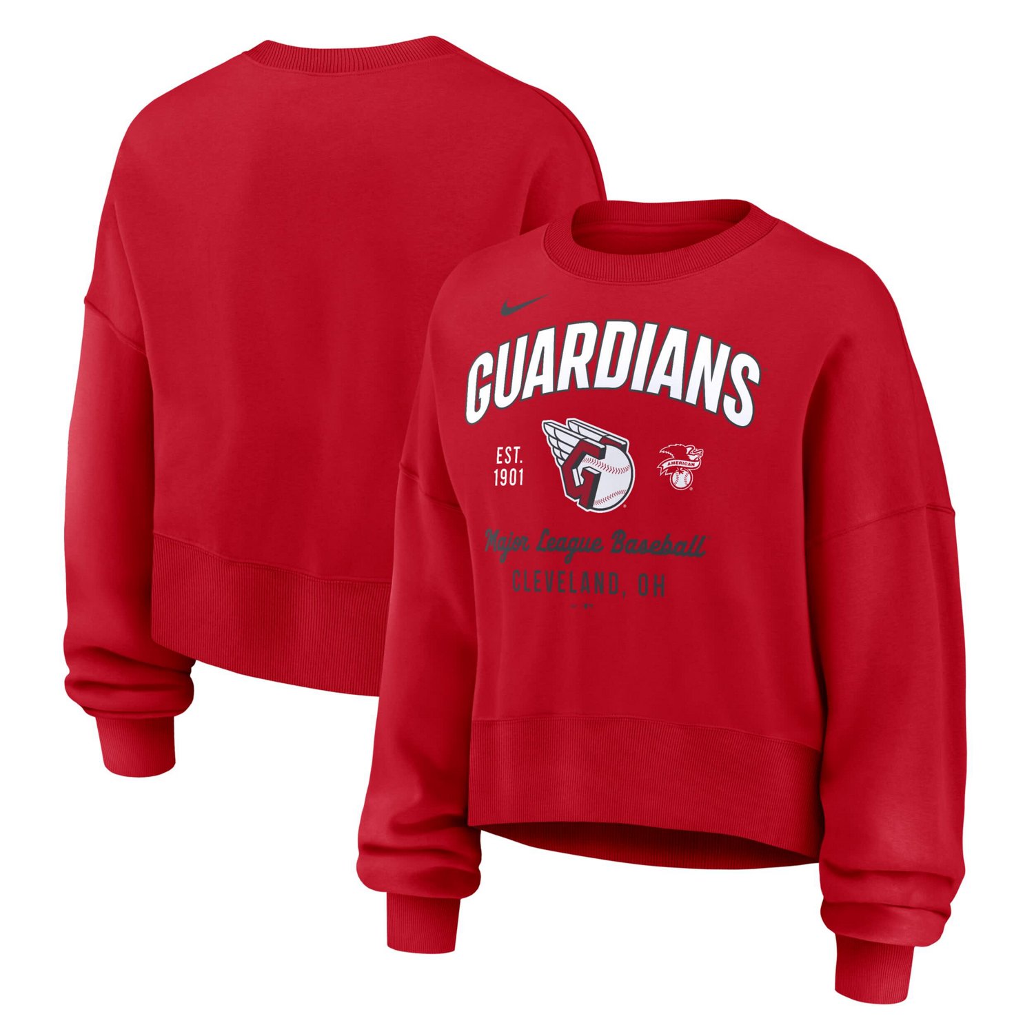 Nike Cleveland Guardians Oversized High Hip Pullover Sweatshirt