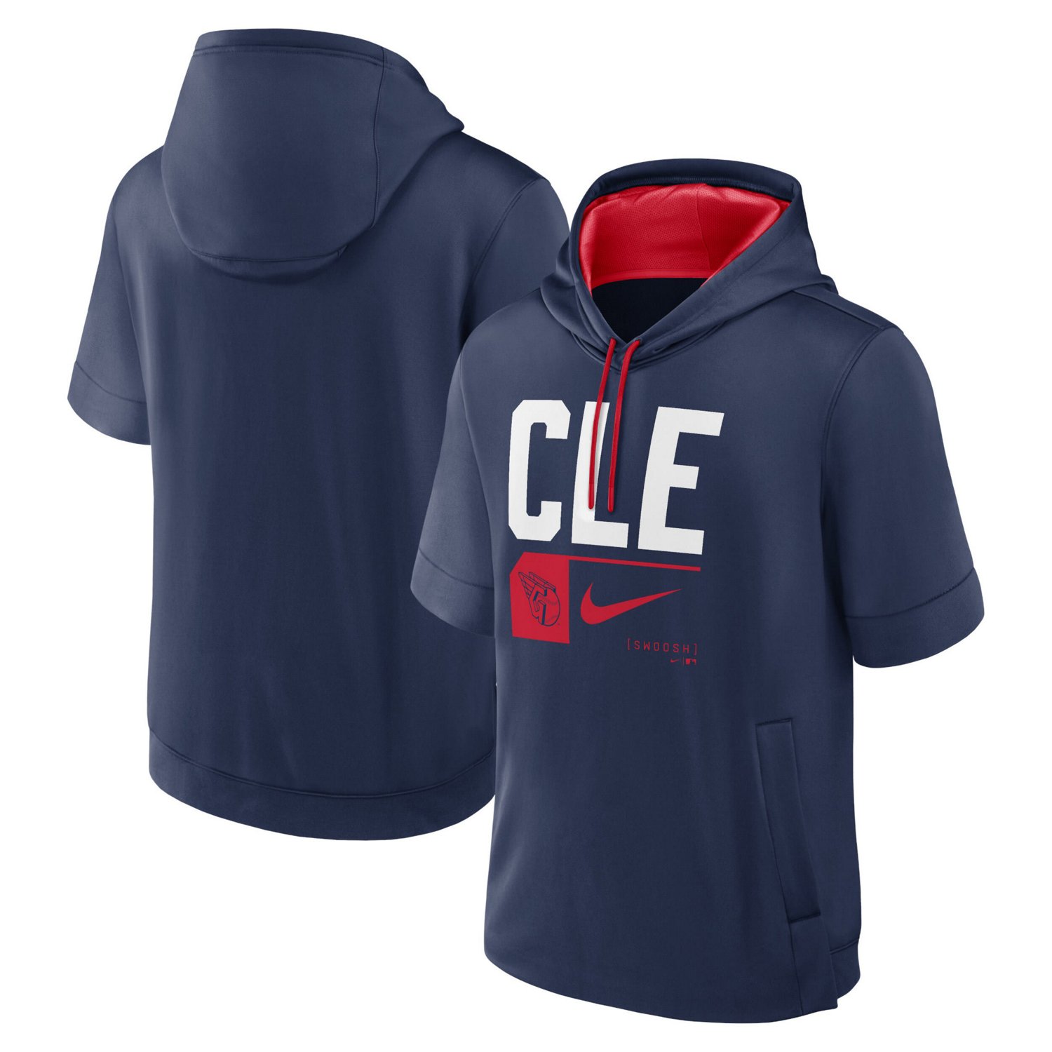 Nike Cleveland Guardians Tri Code Lockup Short Sleeve Pullover Hoodie                                                            - view number 1
