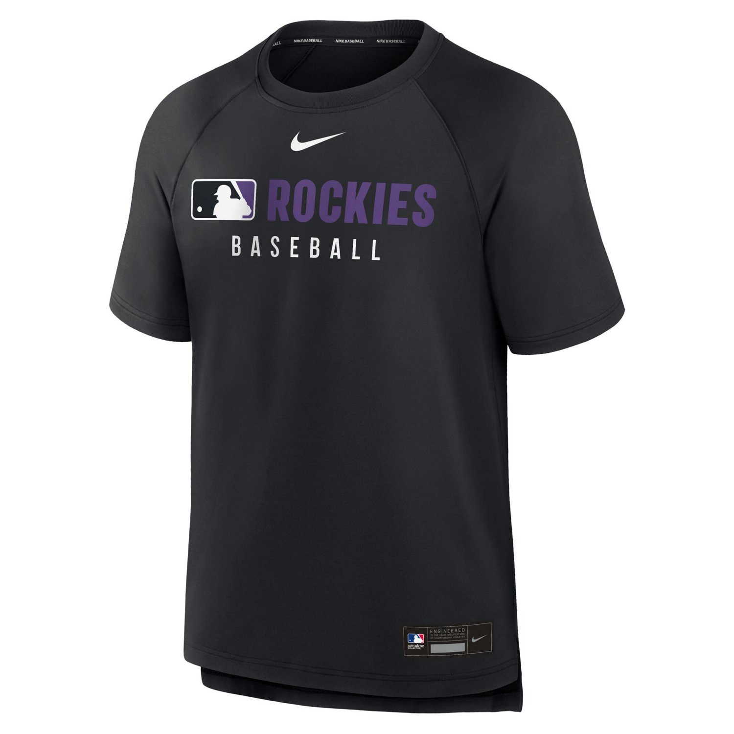 Nike Colorado Rockies Authentic Collection Pregame Raglan Performance T-Shirt - view number 2