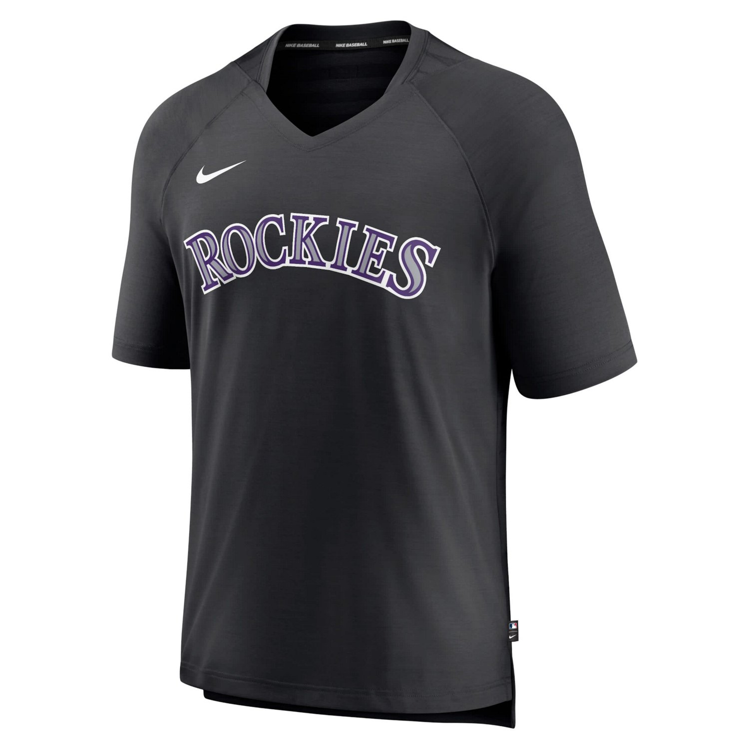 Nike Colorado Rockies Authentic Collection Pregame Raglan Performance V-Neck T-Shirt - view number 2