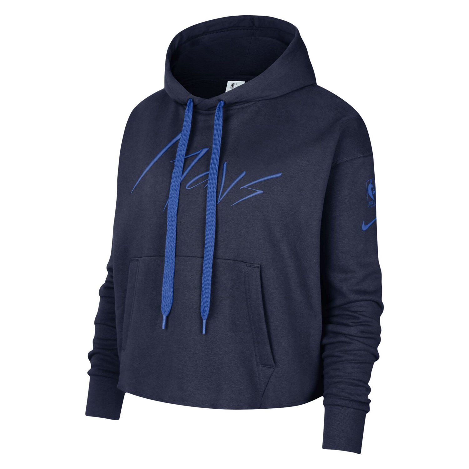 Nike Dallas Mavericks Split Flip Courtside Cropped Pullover Hoodie                                                               - view number 2