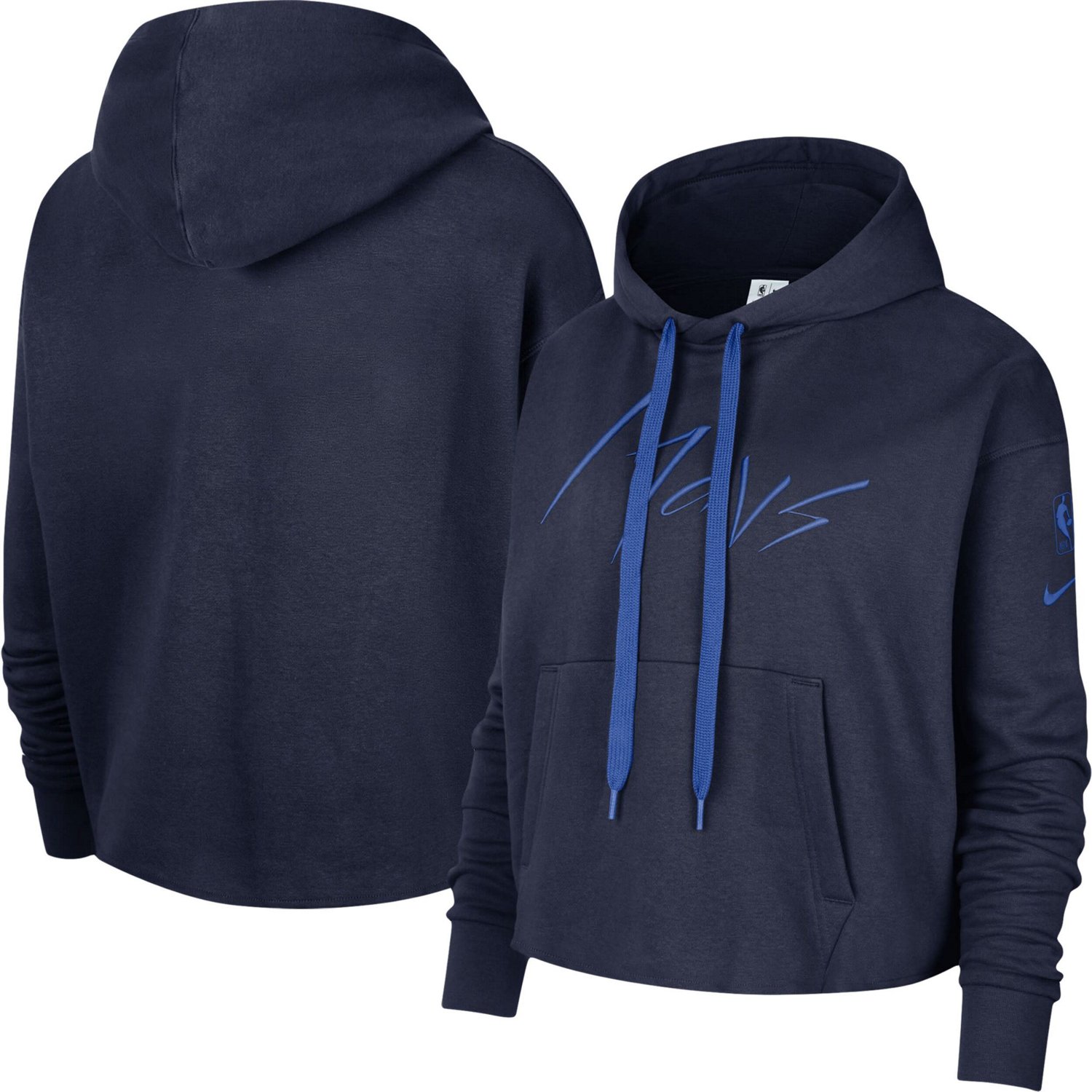 Nike Dallas Mavericks Split Flip Courtside Cropped Pullover Hoodie                                                               - view number 1