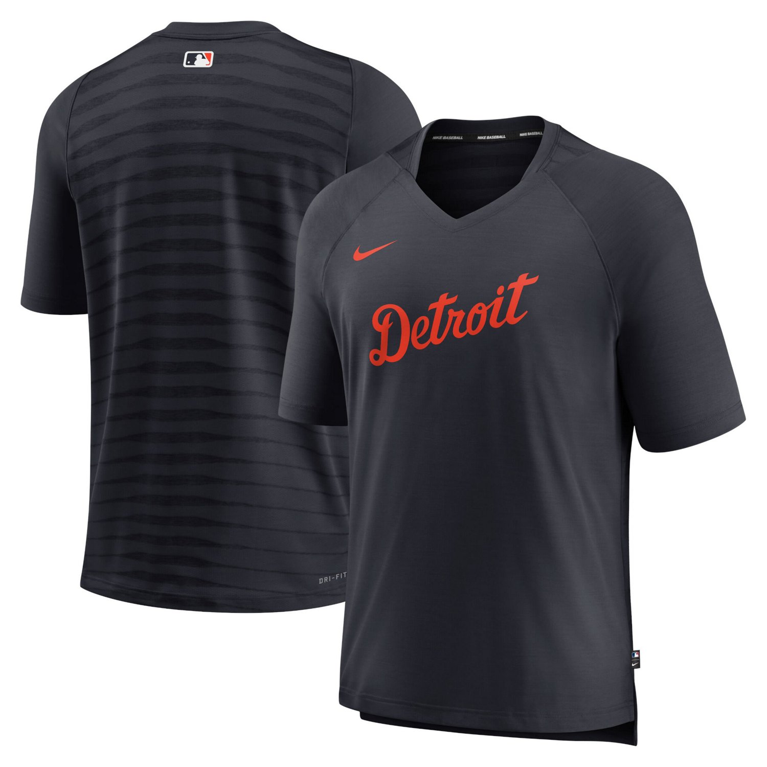 Nike Detroit Tigers Authentic Collection Pregame Raglan Performance V-Neck T-Shirt