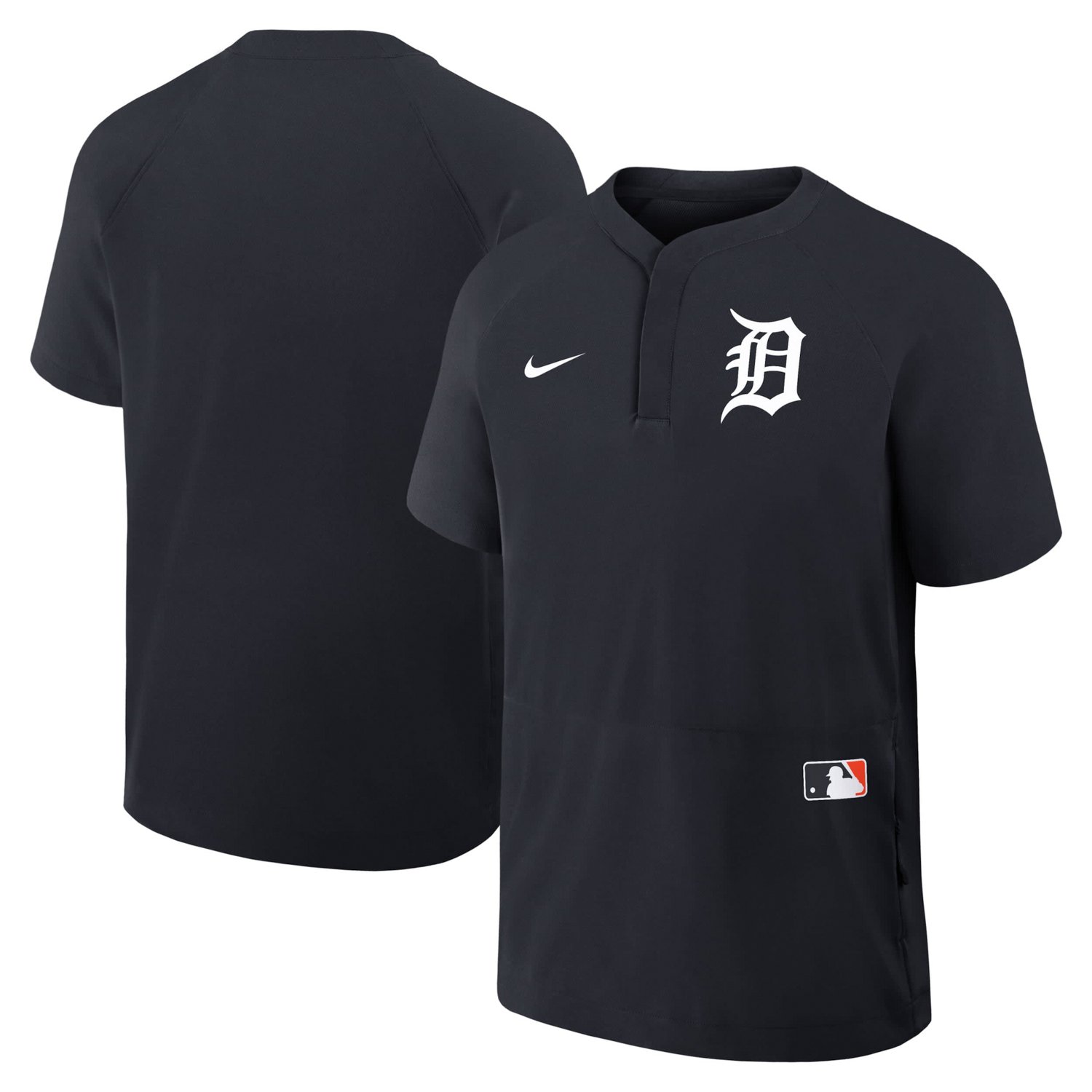 Nike Detroit Tigers Authentic Collection Raglan Short Sleeve Windshirt                                                          