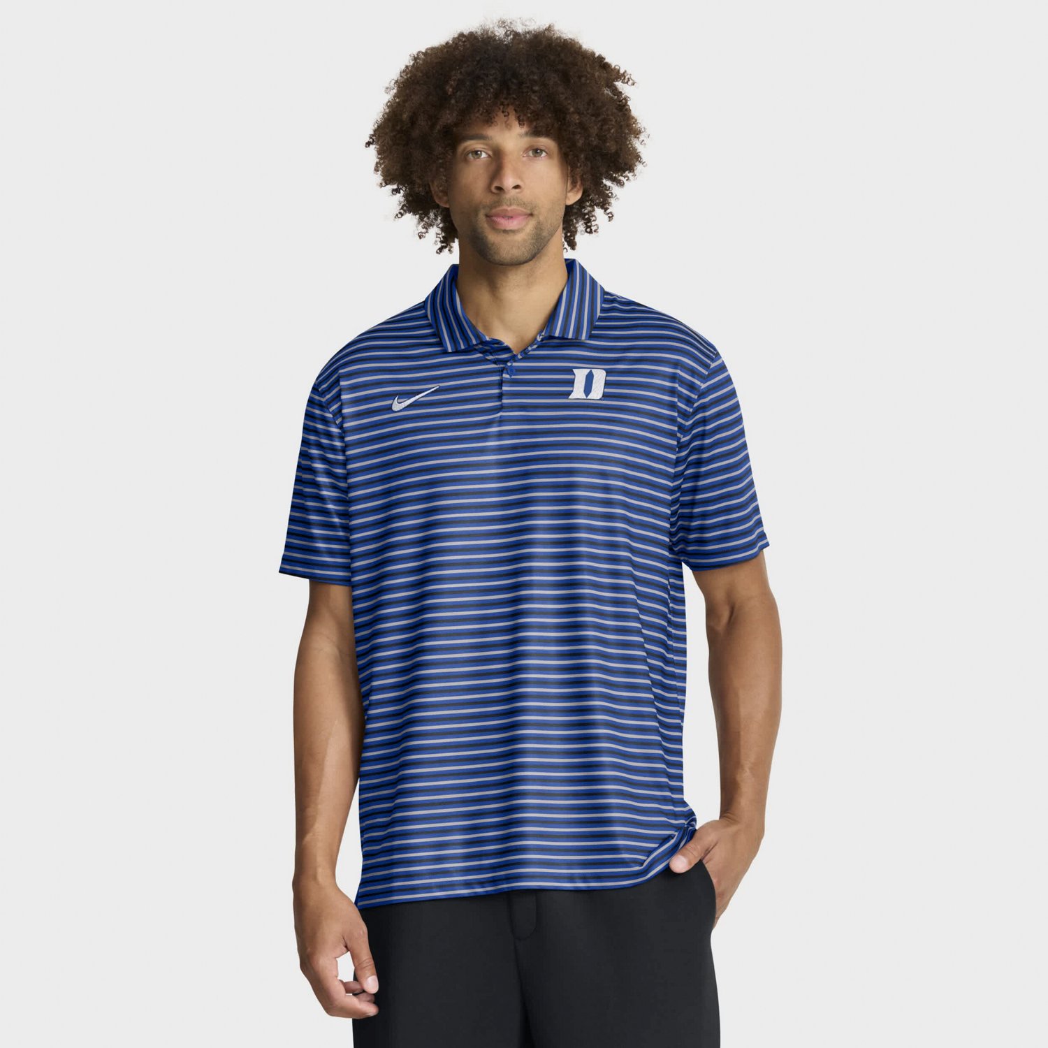 Nike Duke Blue Devils 2025 Coaches Premium Tour Stripe Dri-FIT Polo