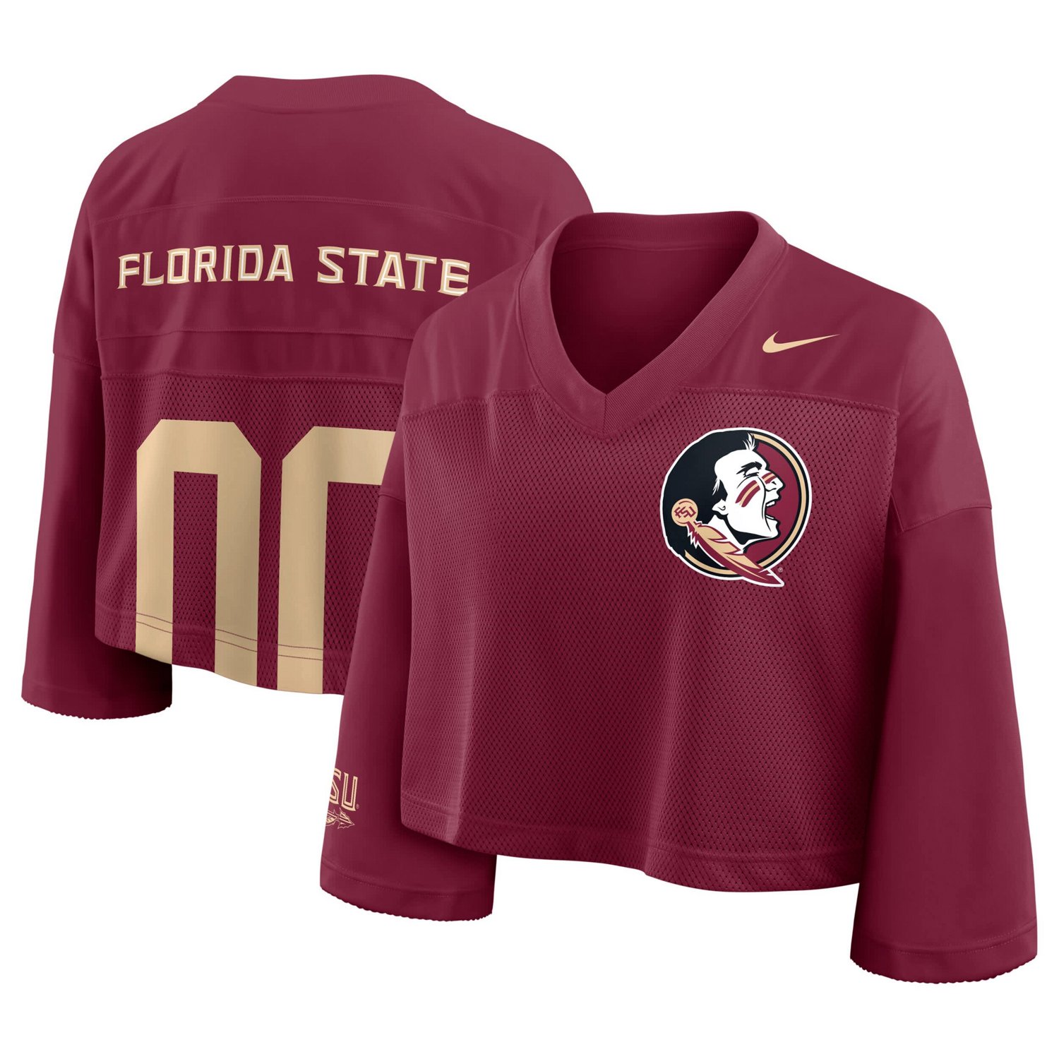 Nike Florida State Seminoles Cropped Mesh Dri-FIT Fashion Jersey