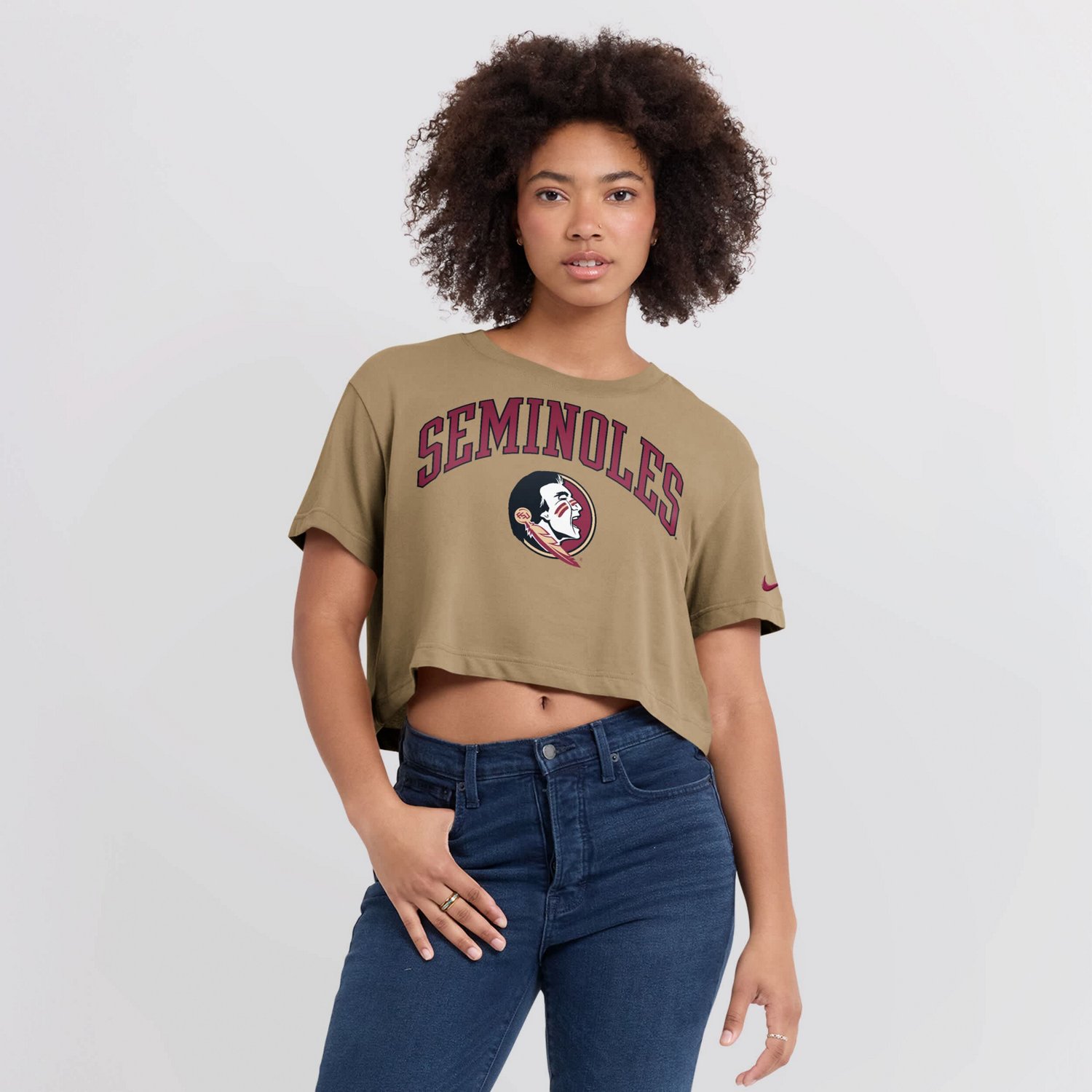 Nike Florida State Seminoles Power Pursuit Athletic Prep Arch Performance Cropped T-Shirt - view number 4