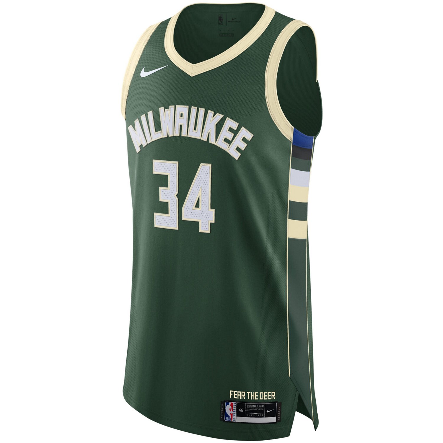 Nike Giannis Antetokounmpo Hunter Milwaukee Bucks Authentic Jersey - Icon Edition                                                - view number 2