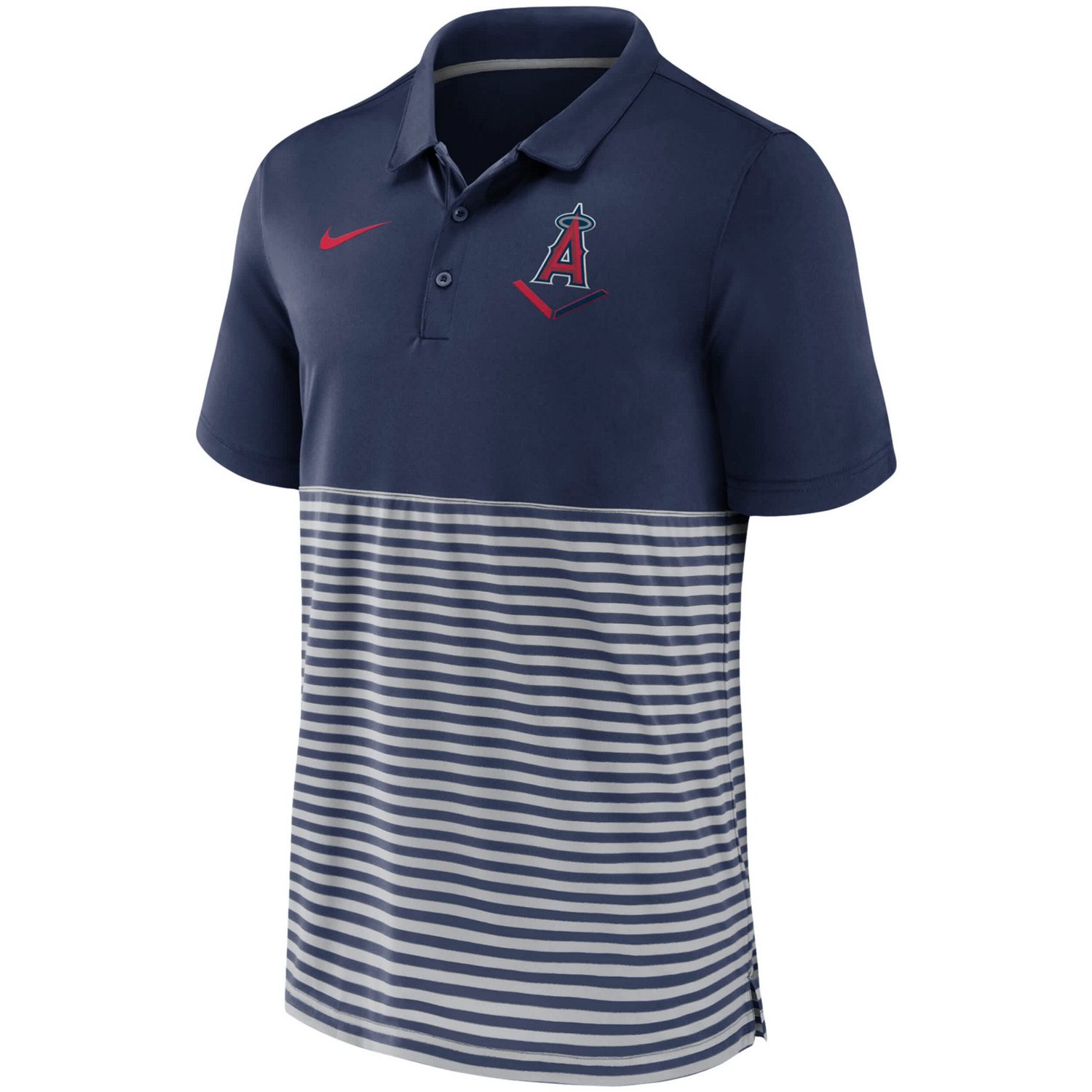 Nike Gray Los Angeles Angels Home Plate Striped Polo - view number 2