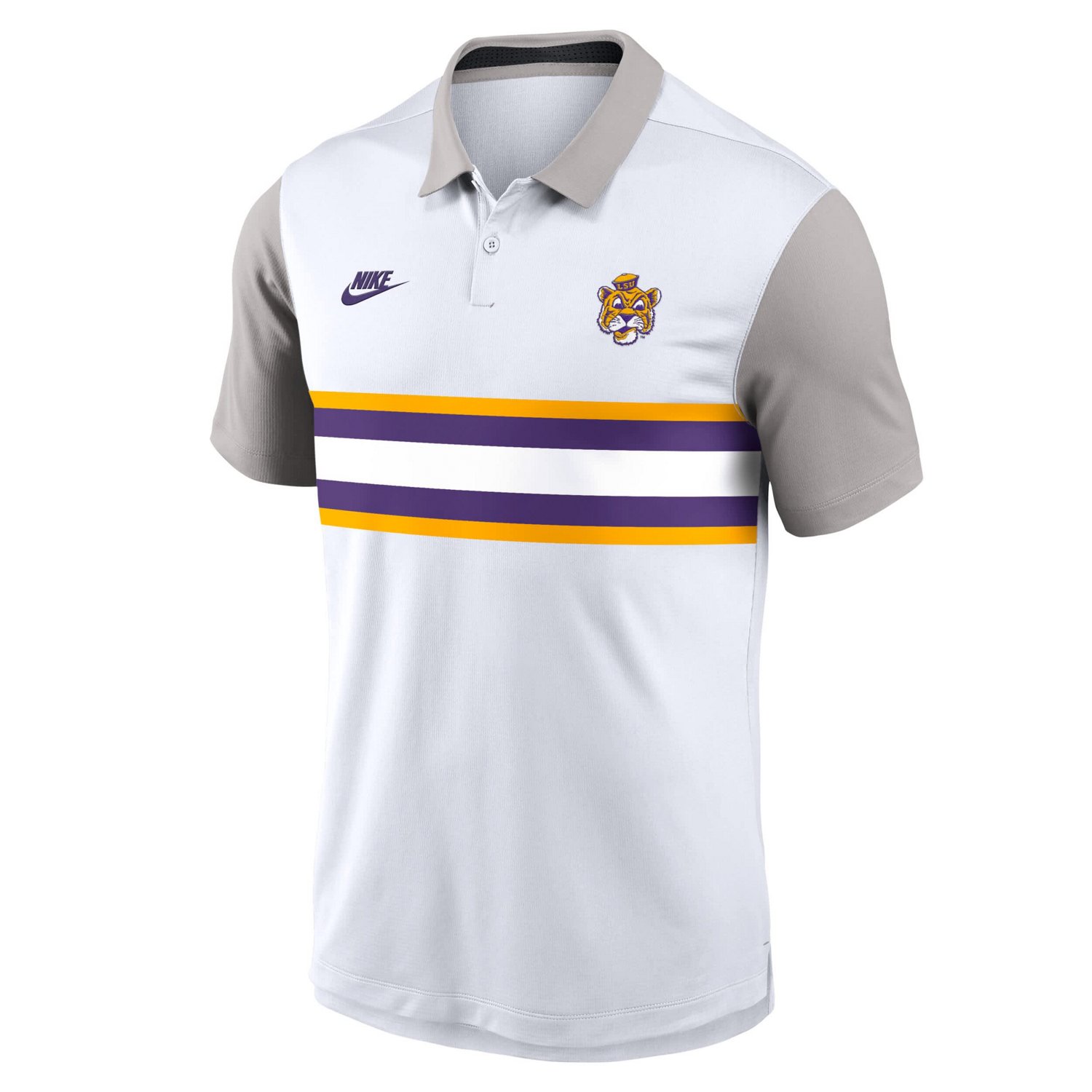 Nike Gray LSU Tigers Athletic Prep Legacy Logo Vapor Performance Polo - view number 2