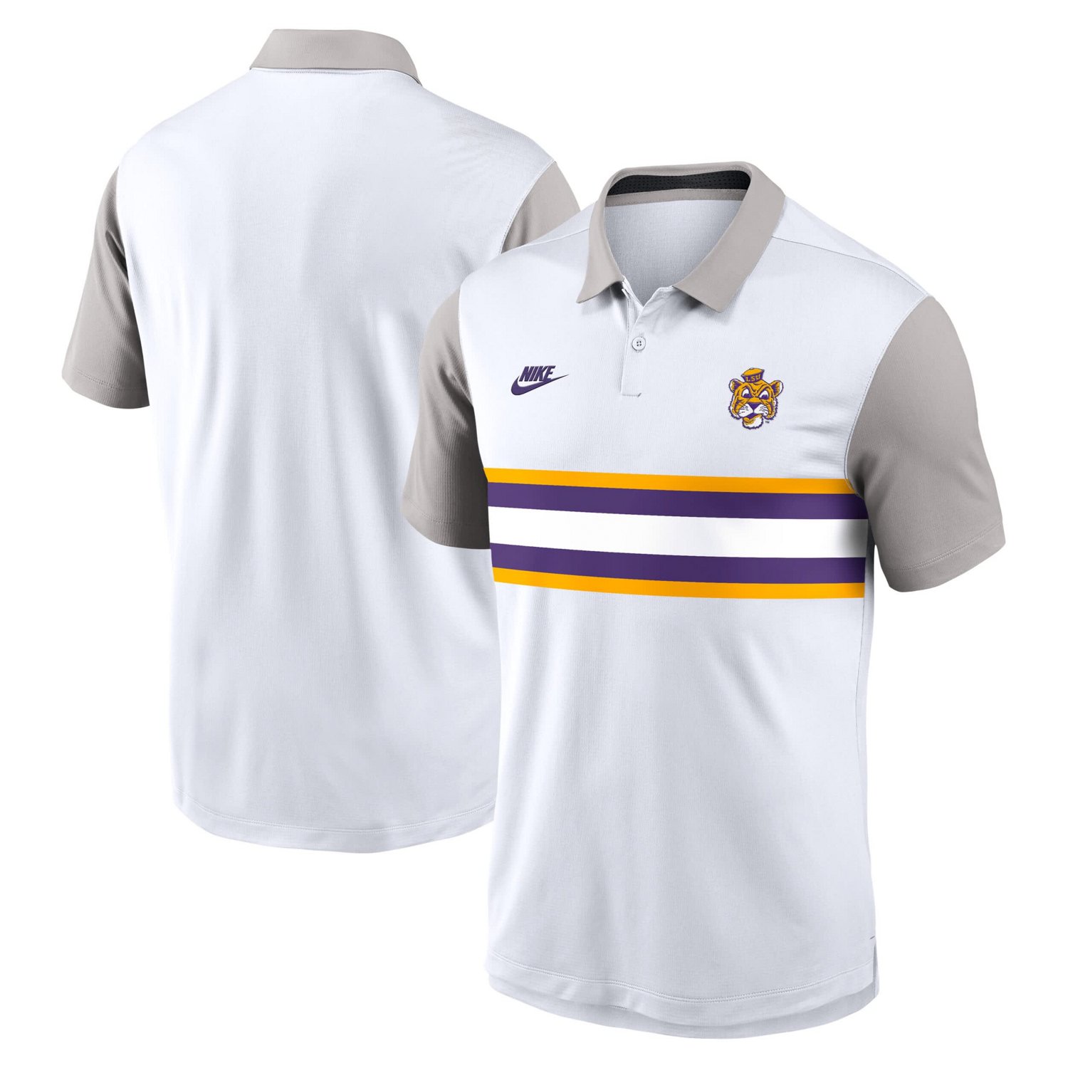 Nike Gray LSU Tigers Athletic Prep Legacy Logo Vapor Performance Polo