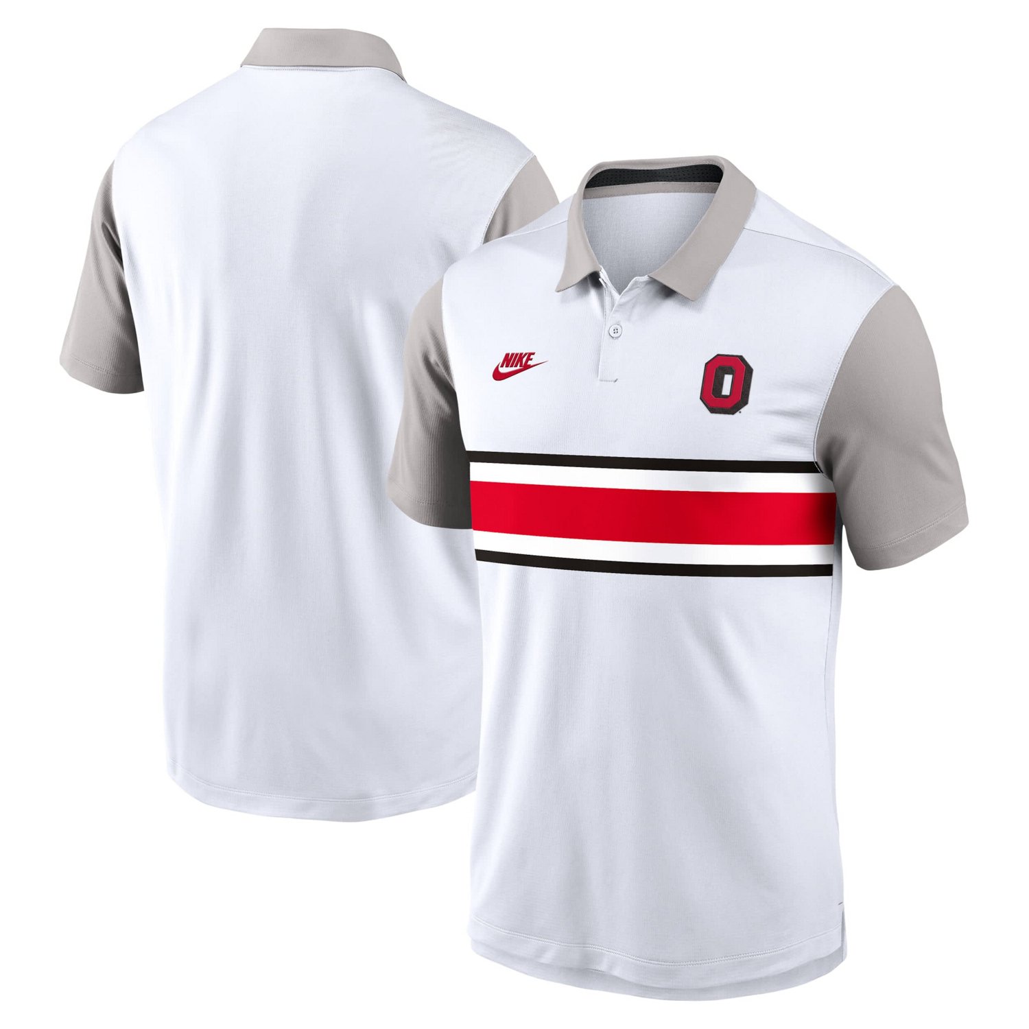 Nike Gray Ohio State Buckeyes Athletic Prep Legacy Logo Vapor Performance Polo