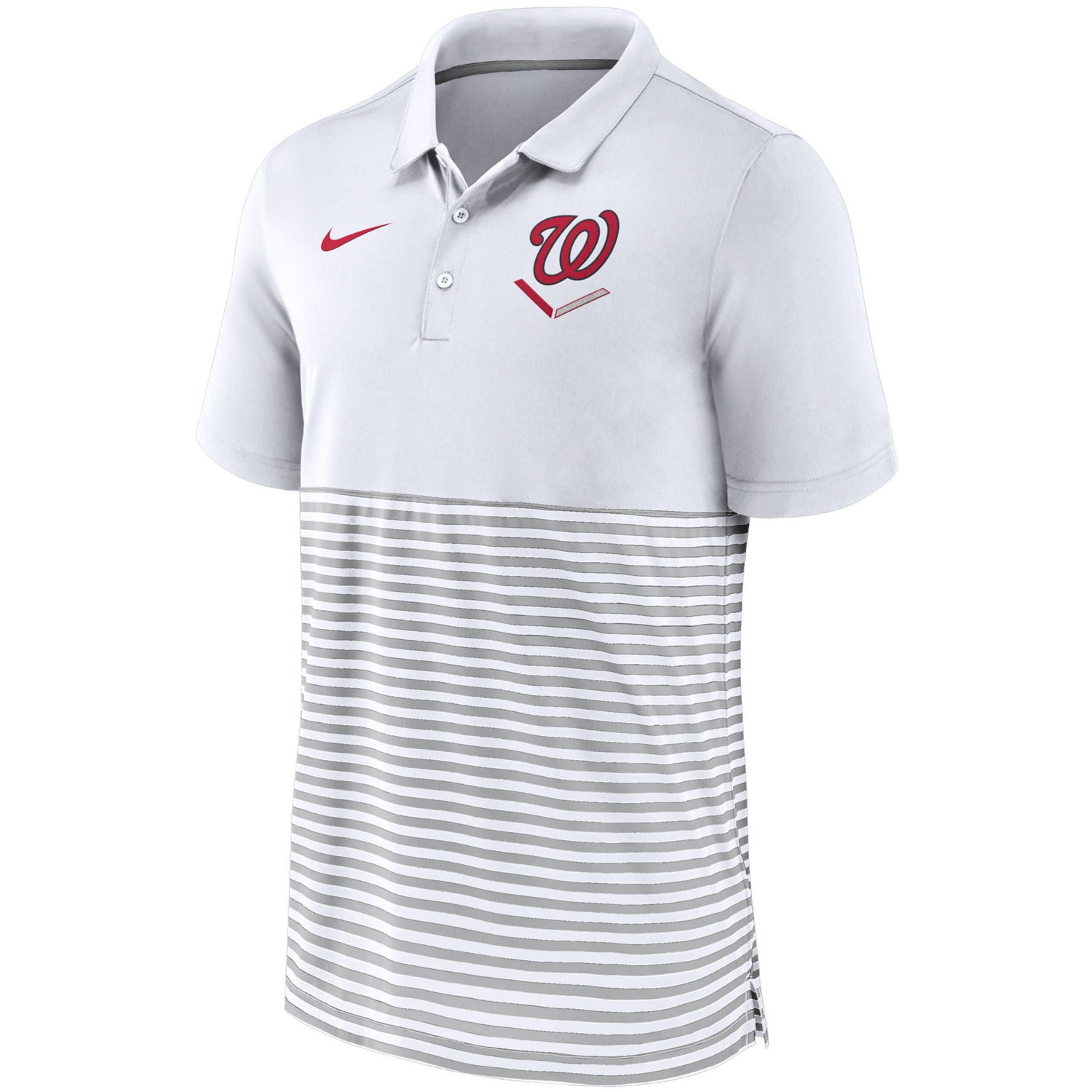 Nike /Gray Washington Nationals Home Plate Striped Polo - view number 2