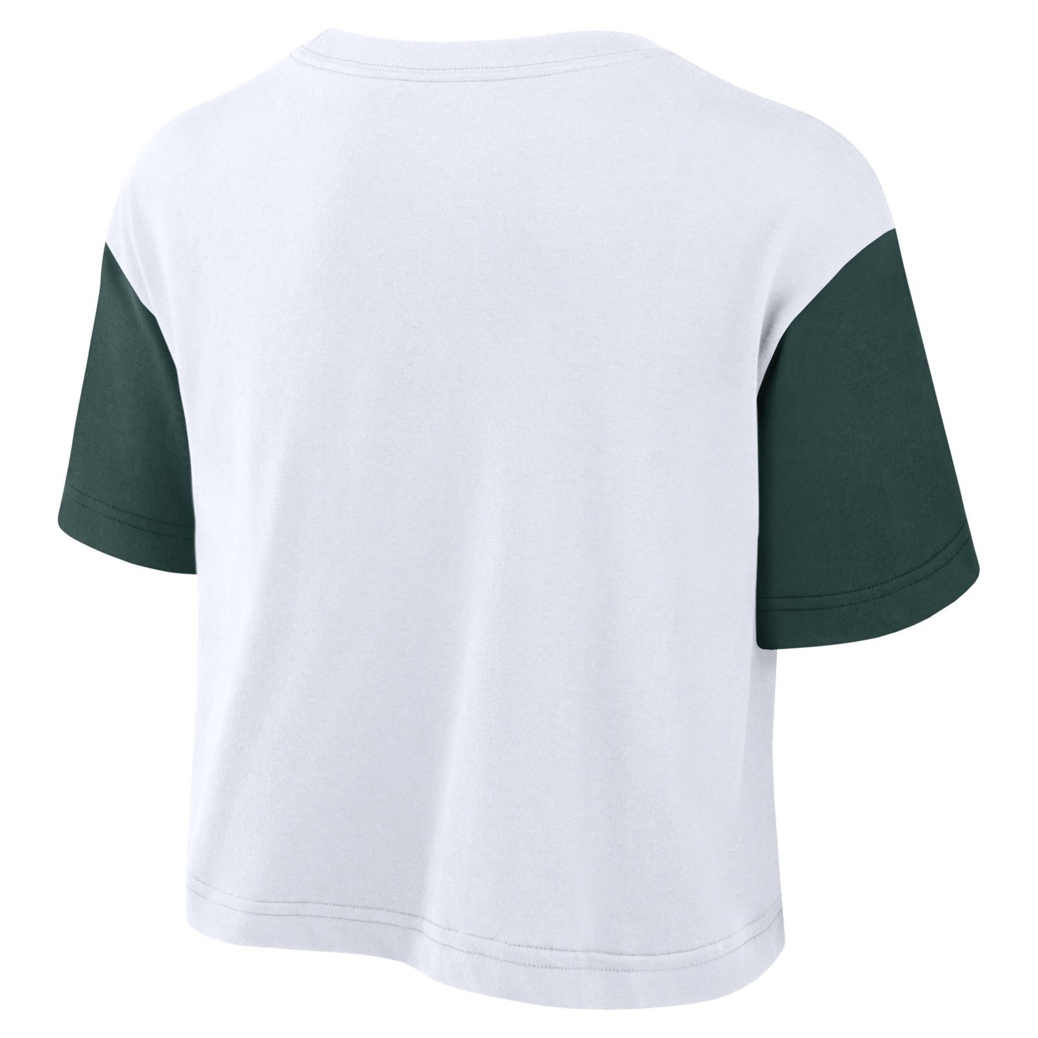 Nike Green Michigan State Spartans Color-Block Script Dri-FIT Cropped T-Shirt - view number 3