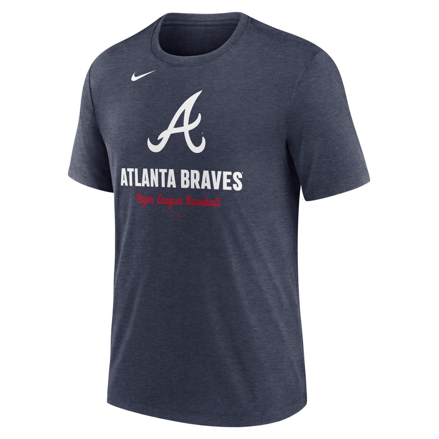 Nike Heather Atlanta Braves Logo Tri-Blend T-Shirt                                                                               - view number 2
