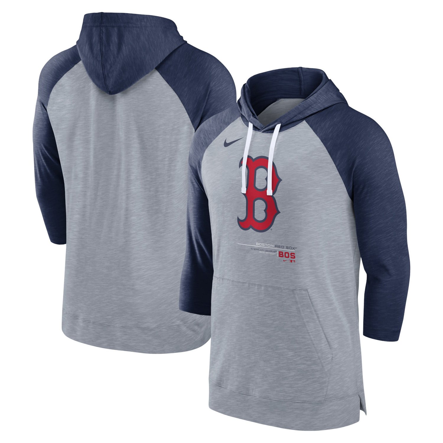 Nike Heather Boston Red Sox Baseball Raglan 4-Sleeve Pullover