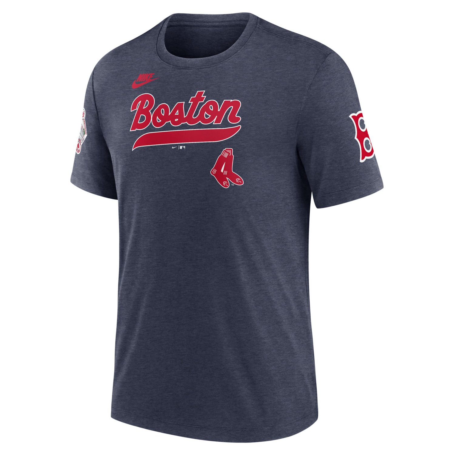 Nike Heather Boston Red Sox Cooperstown Collection Eras Tri-Blend T-Shirt - view number 2