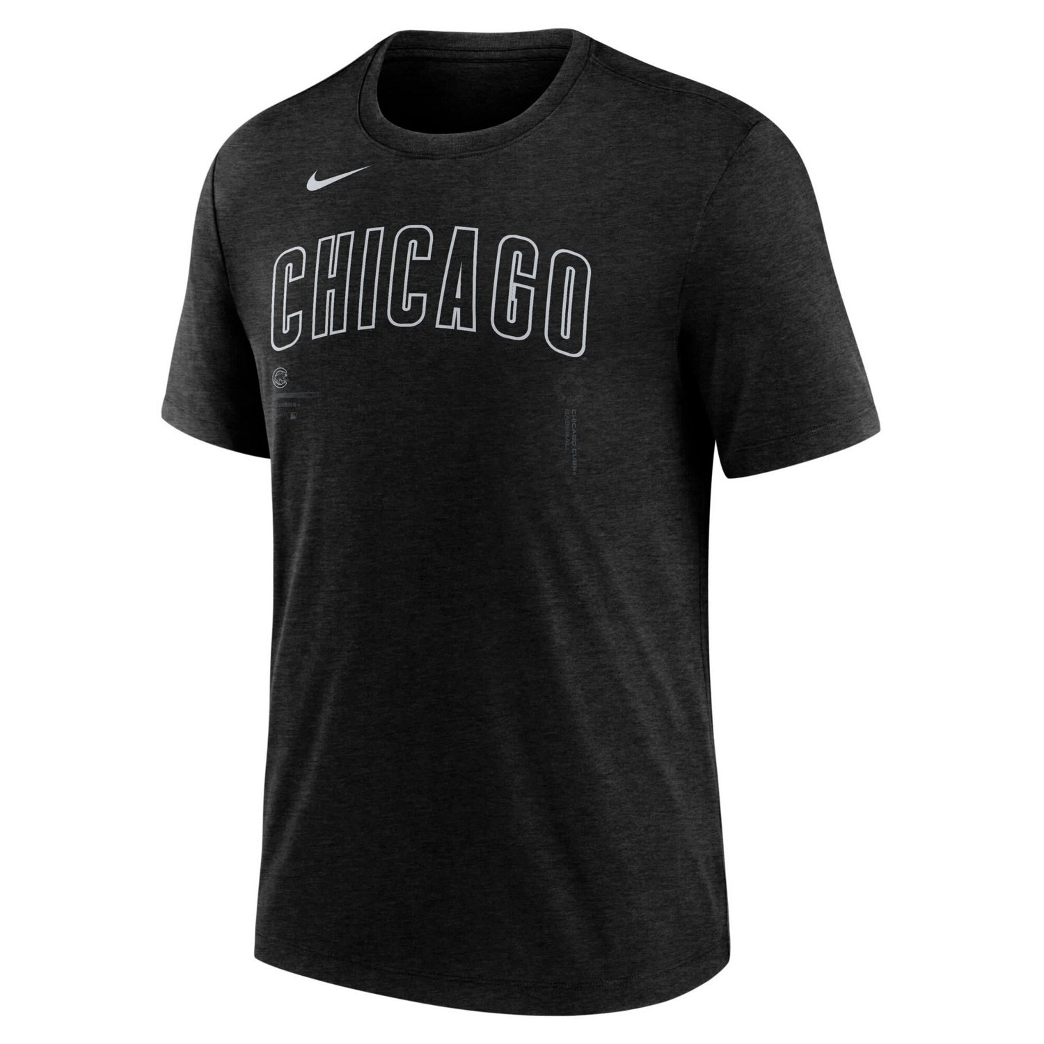 Nike Heather Chicago Cubs Lights Out Tri-Blend T-Shirt - view number 2