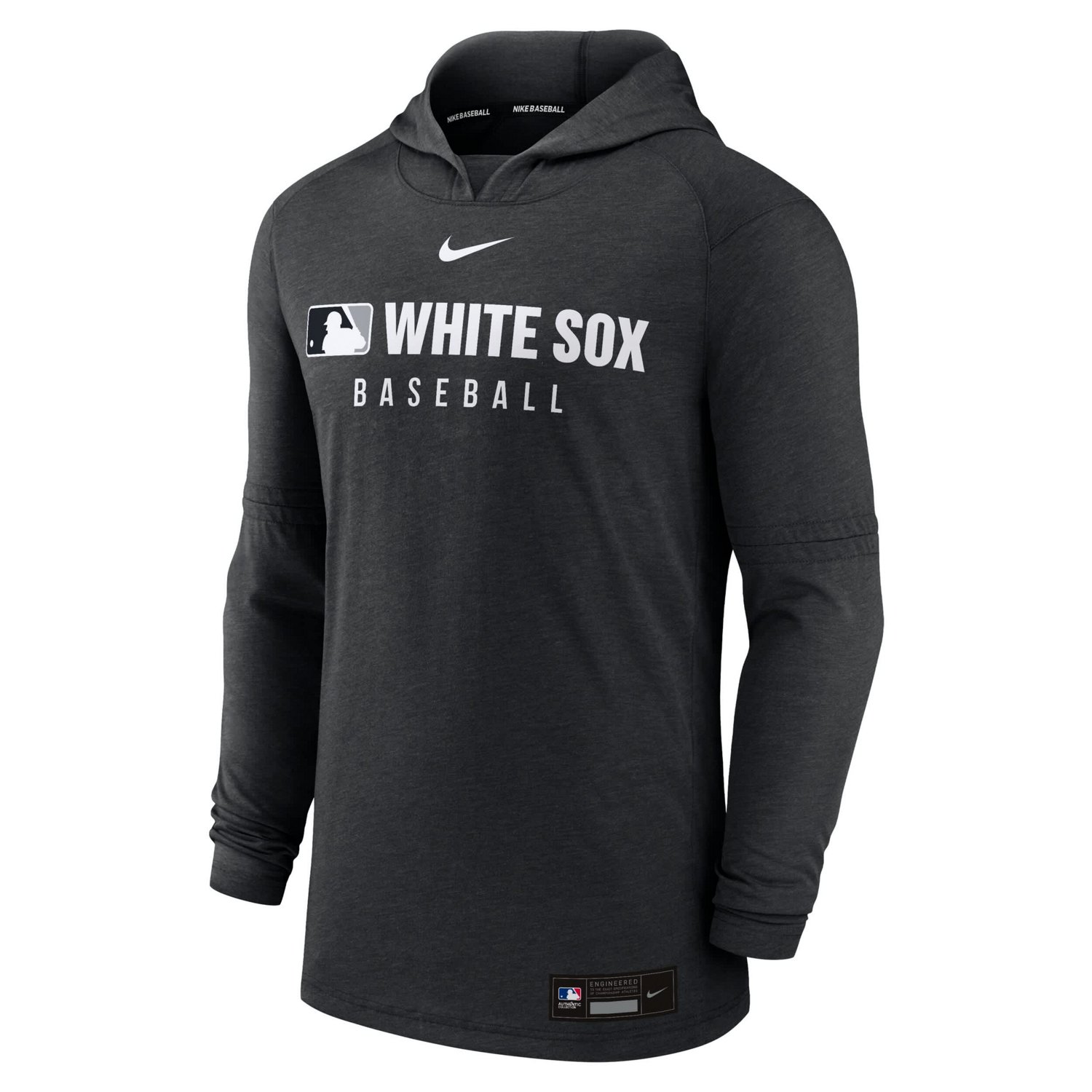Nike Heather Chicago White Sox Authentic Collection Tri-Blend Performance Pullover Hoodie - view number 2