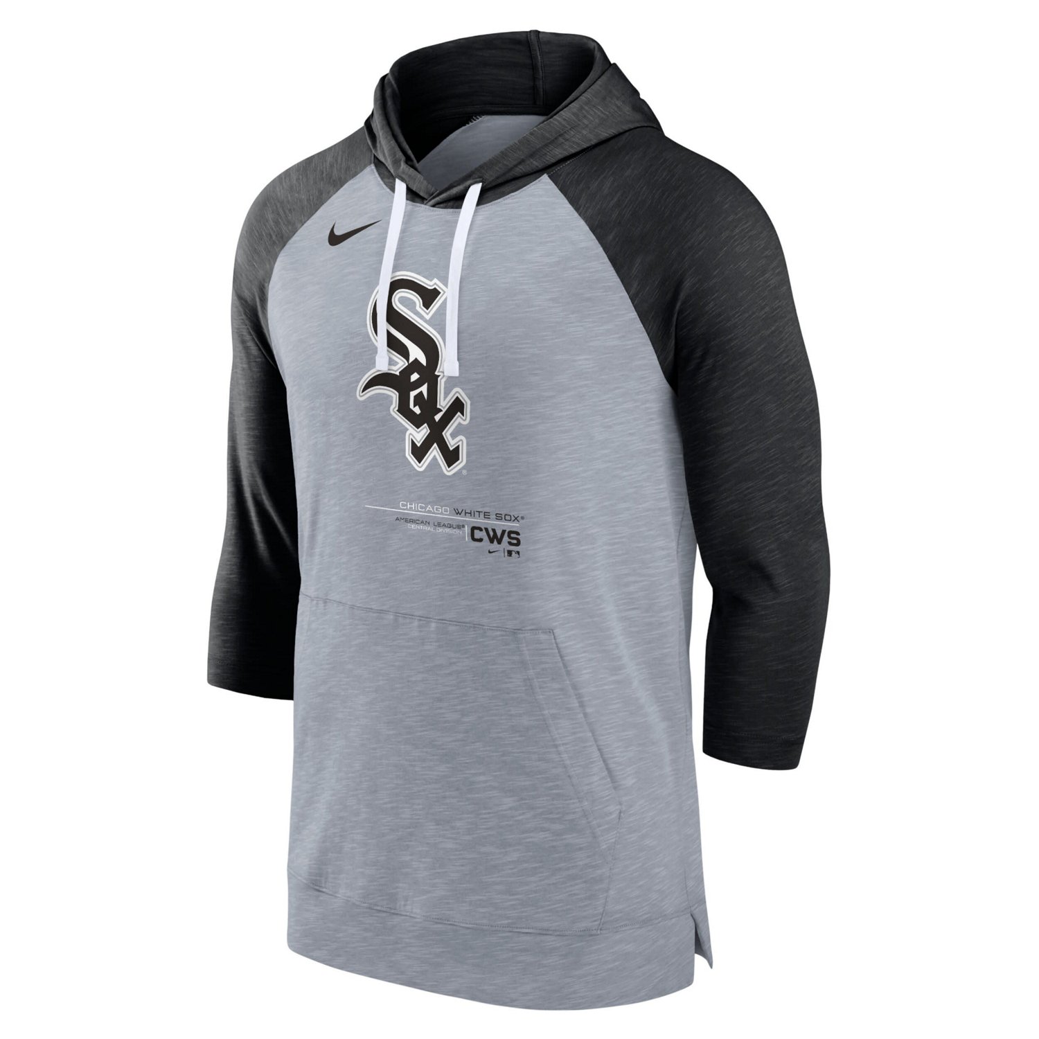 Nike Heather Chicago White Sox Baseball Raglan 3 4-Sleeve Pullover Hoodie - view number 2