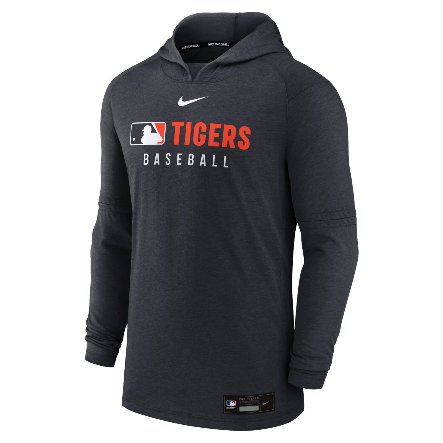 Nike Heather Detroit Tigers Authentic Collection Tri-Blend Performance Pullover Hoodie - view number 2
