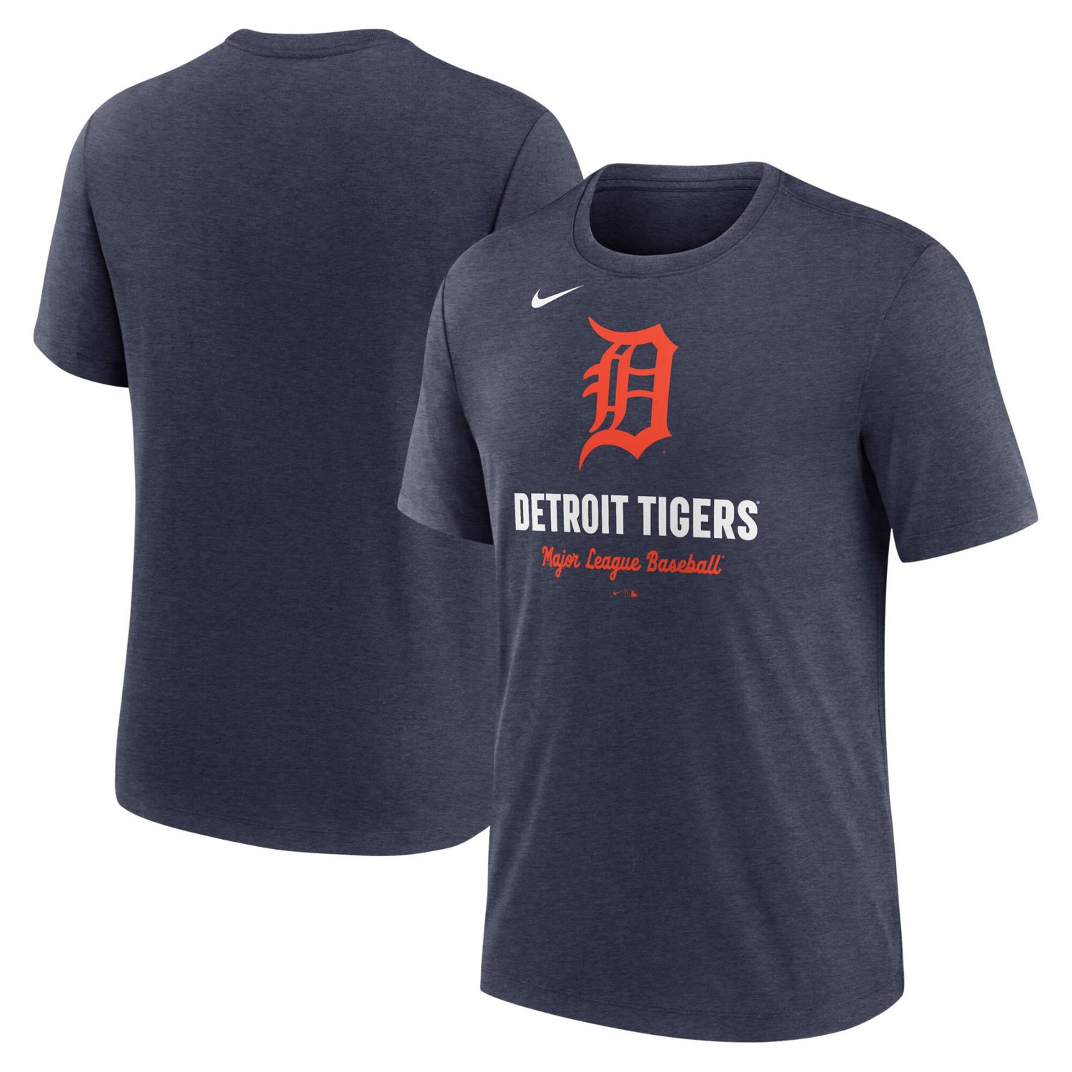 Nike Heather Detroit Tigers Logo Tri-Blend T-Shirt