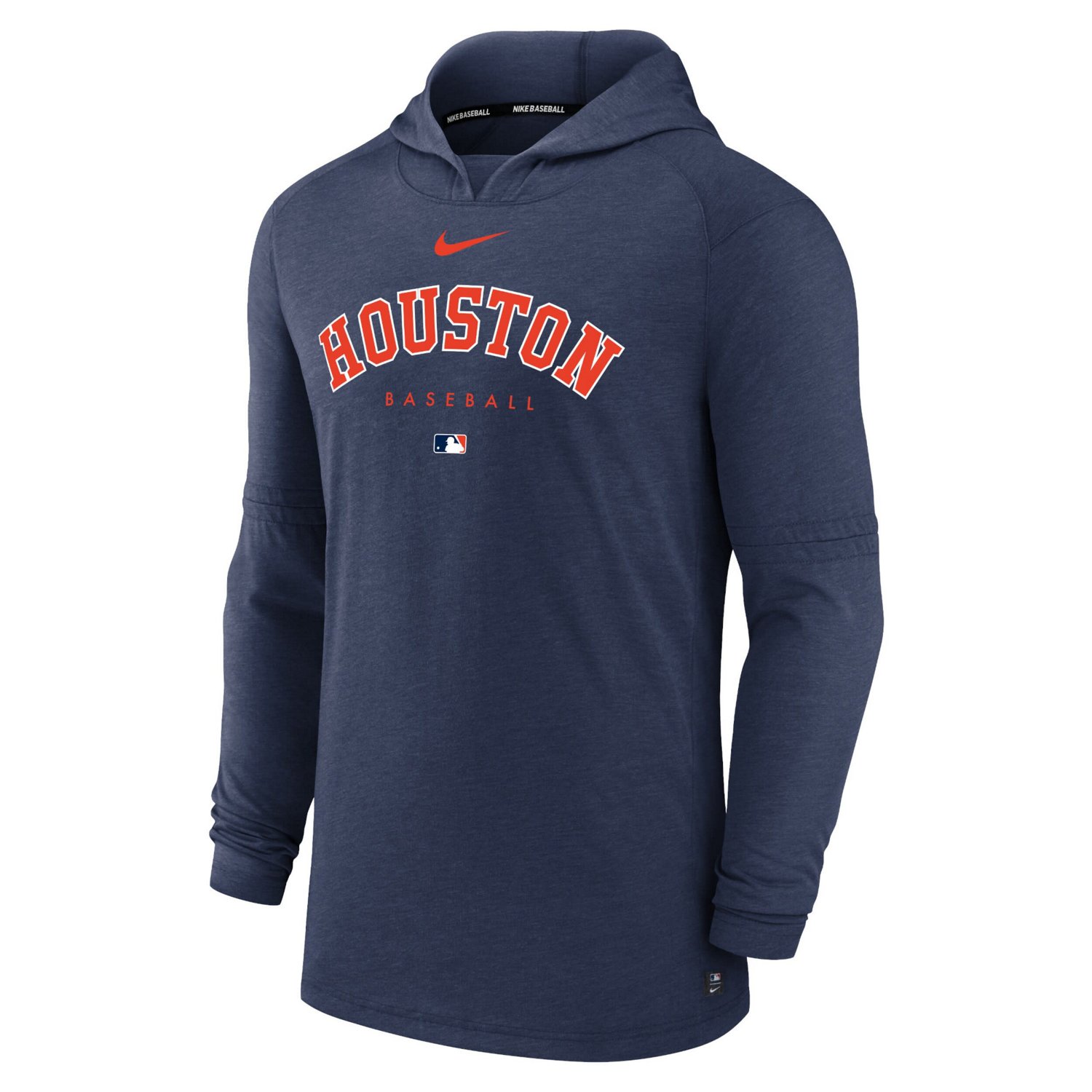 Nike Heather Houston Astros Authentic Collection Early Work Tri-Blend Performance Pullover Hoodie - view number 2