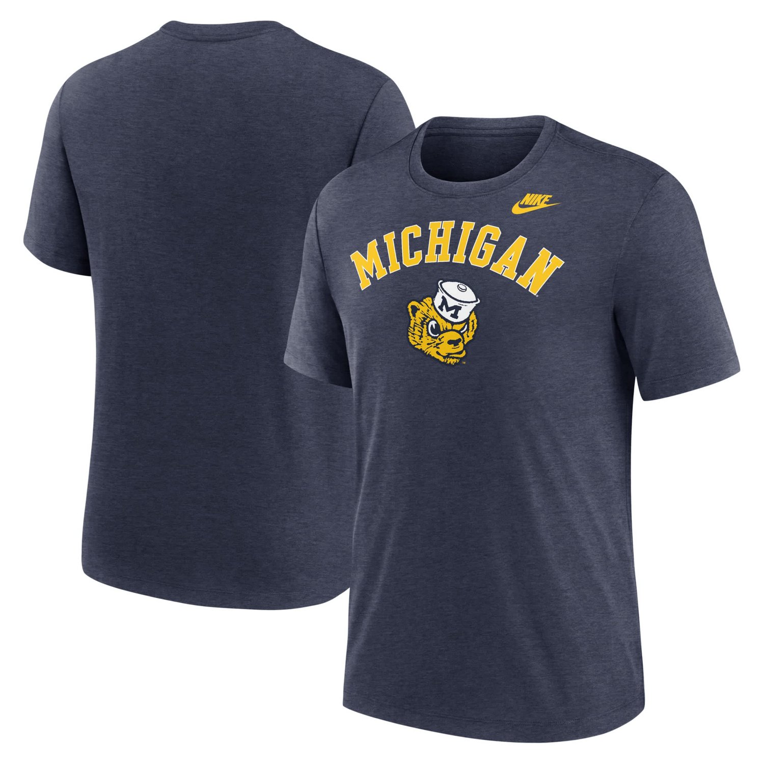 Nike Heather Light Michigan Wolverines Legacy Arch Tri-Blend T-Shirt