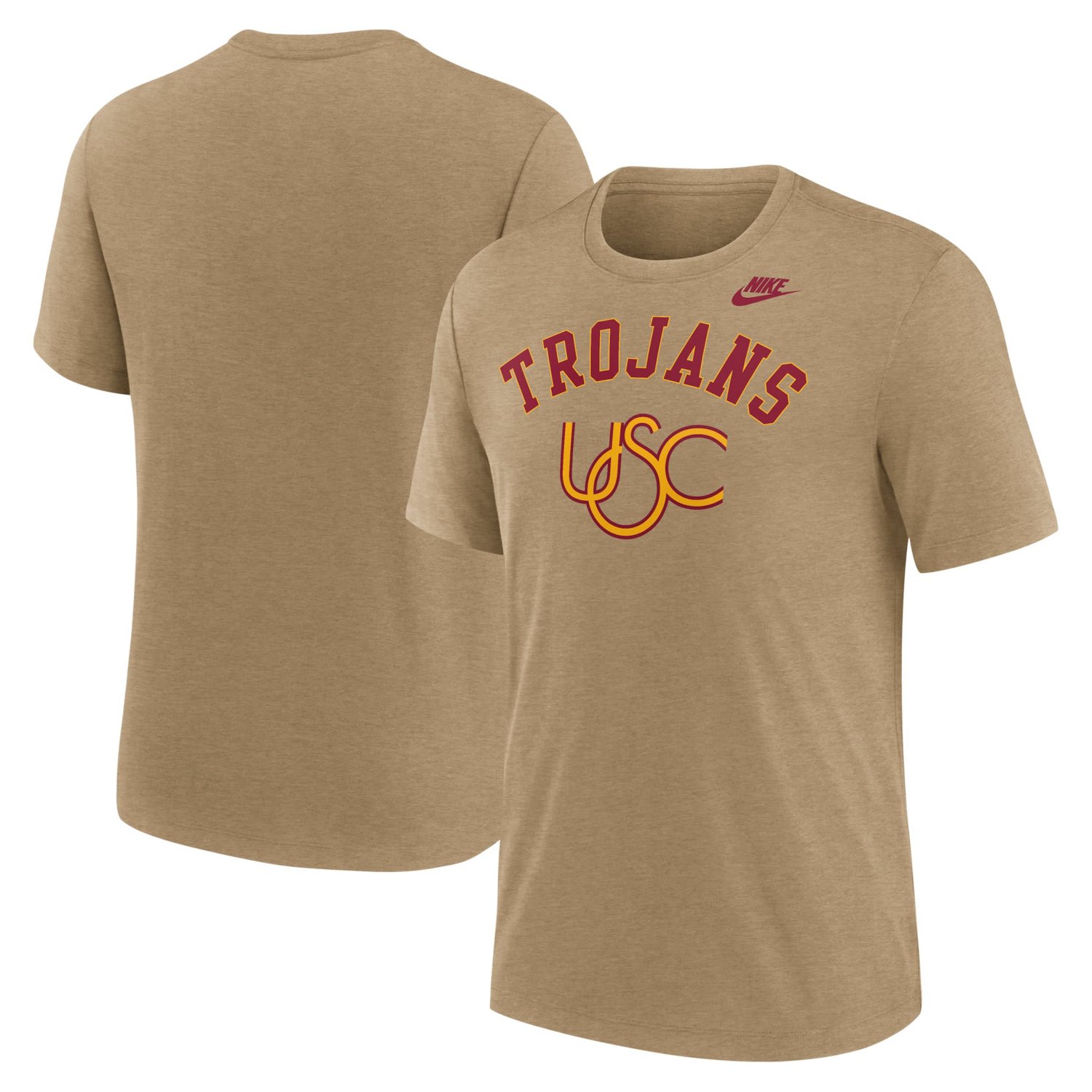 Nike Heather Light USC Trojans Legacy Arch Tri-Blend T-Shirt