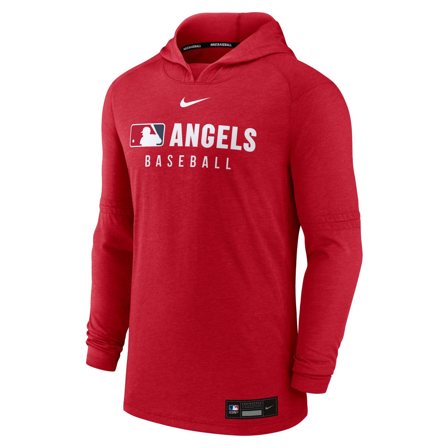 Nike Heather Los Angeles Angels Authentic Collection Tri-Blend Performance Pullover Hoodie - view number 2