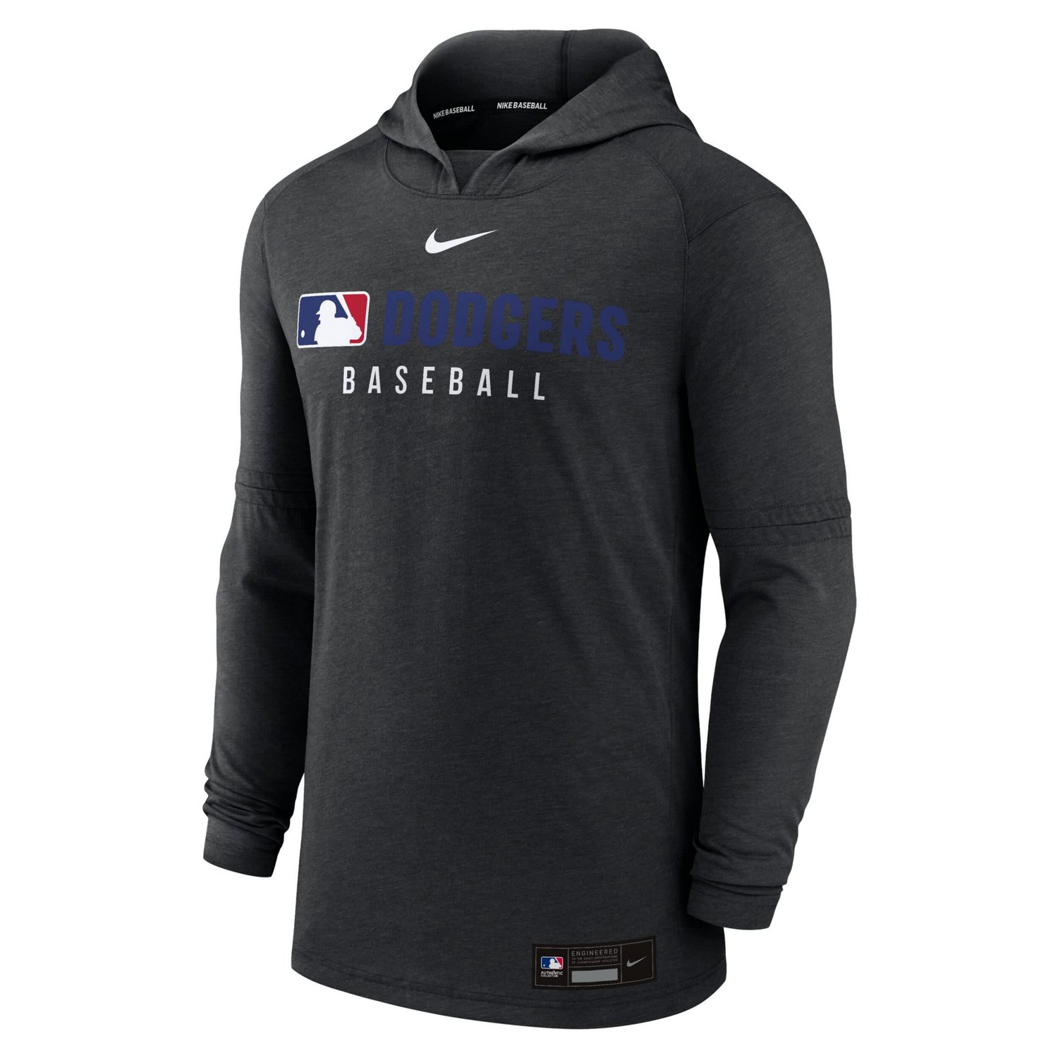 Nike Heather Los Angeles Dodgers Authentic Collection Tri-Blend Performance Pullover Hoodie - view number 2