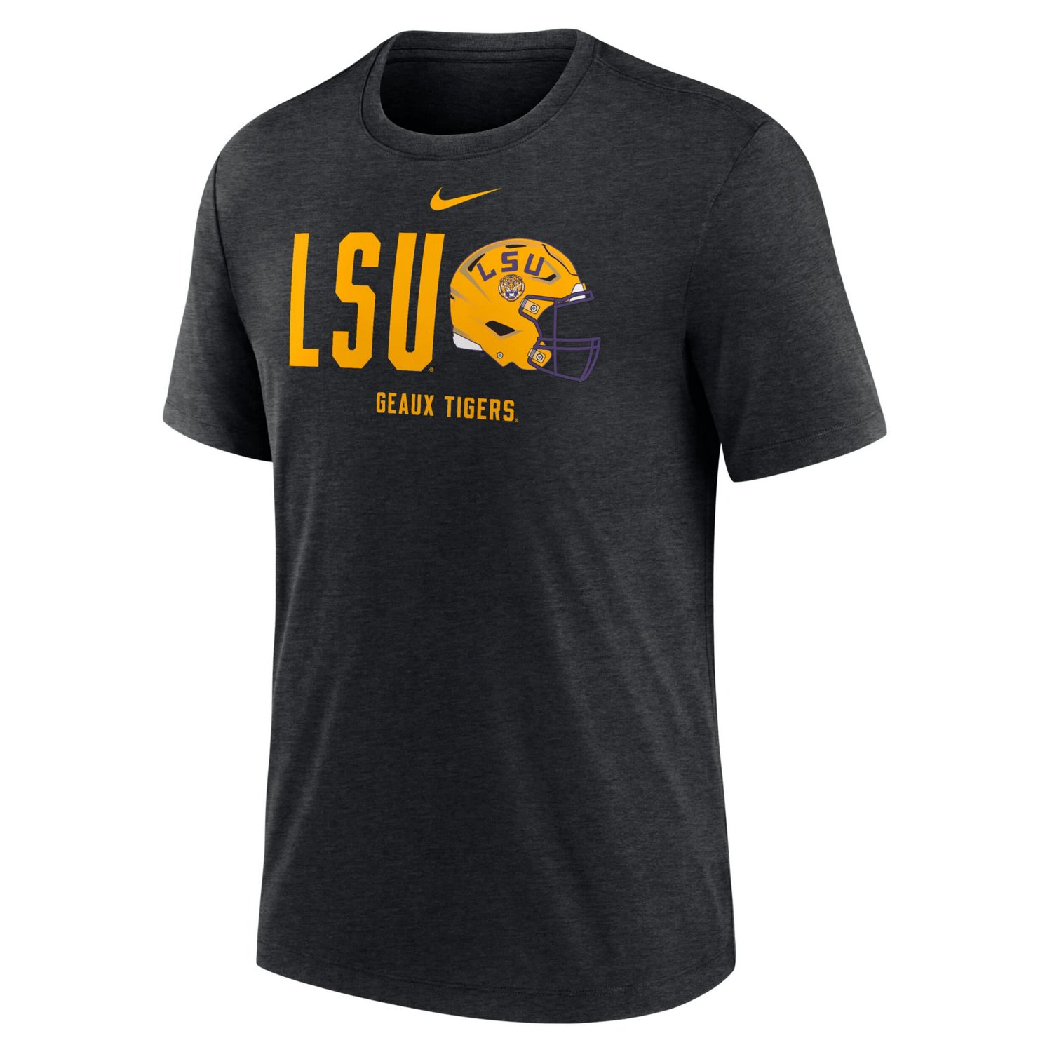 Nike Heather LSU Tigers Campus Football Slogan Tri-Blend T-Shirt - view number 2