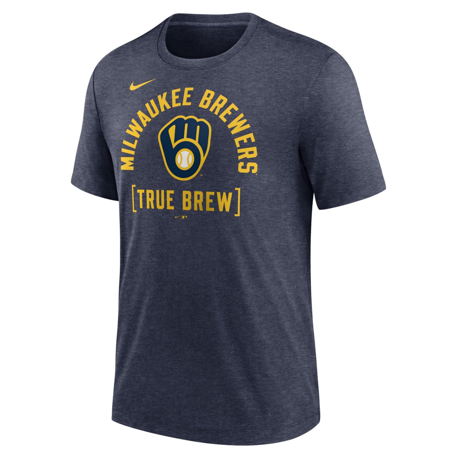 Nike Heather Milwaukee Brewers Swing Big Tri-Blend T-Shirt - view number 2