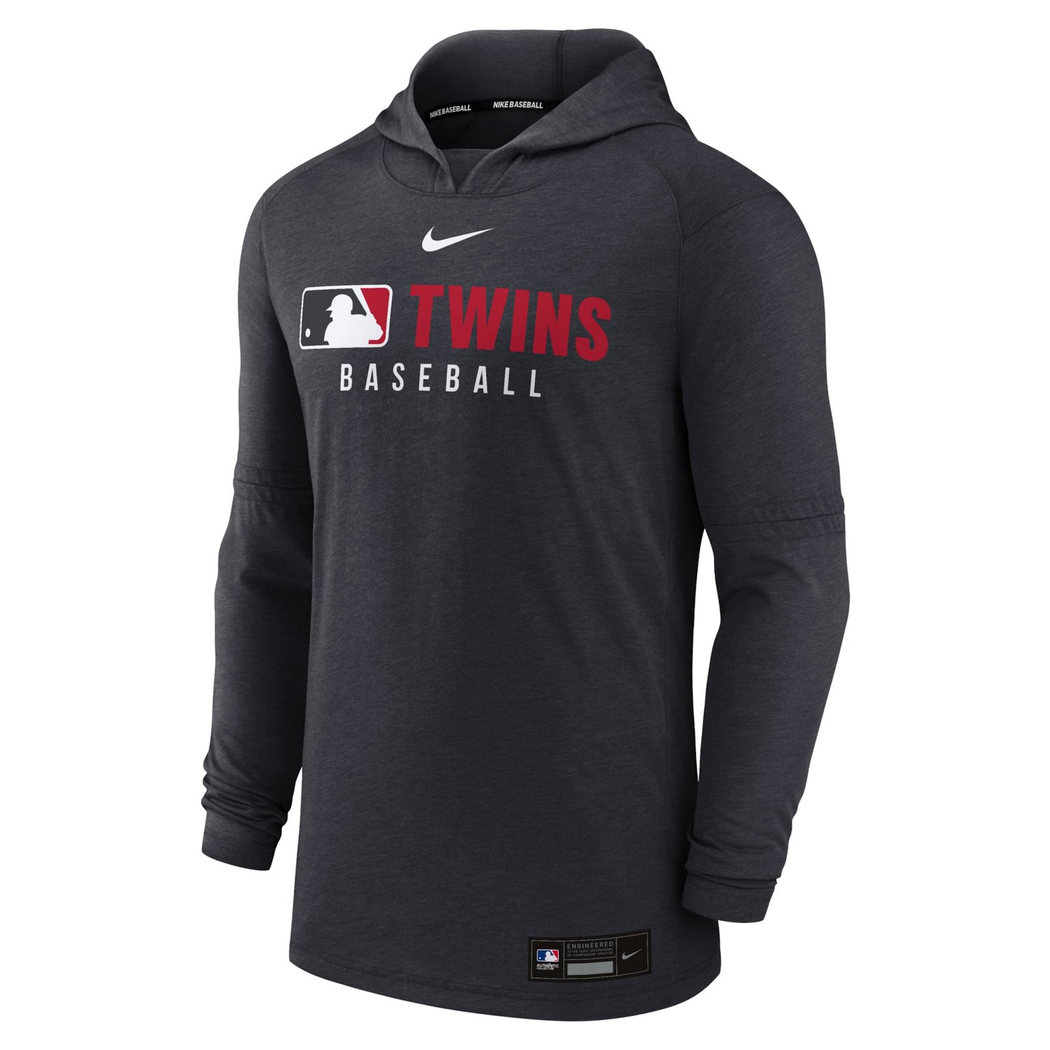 Nike Heather Minnesota Twins Authentic Collection Tri-Blend Performance Pullover Hoodie - view number 2
