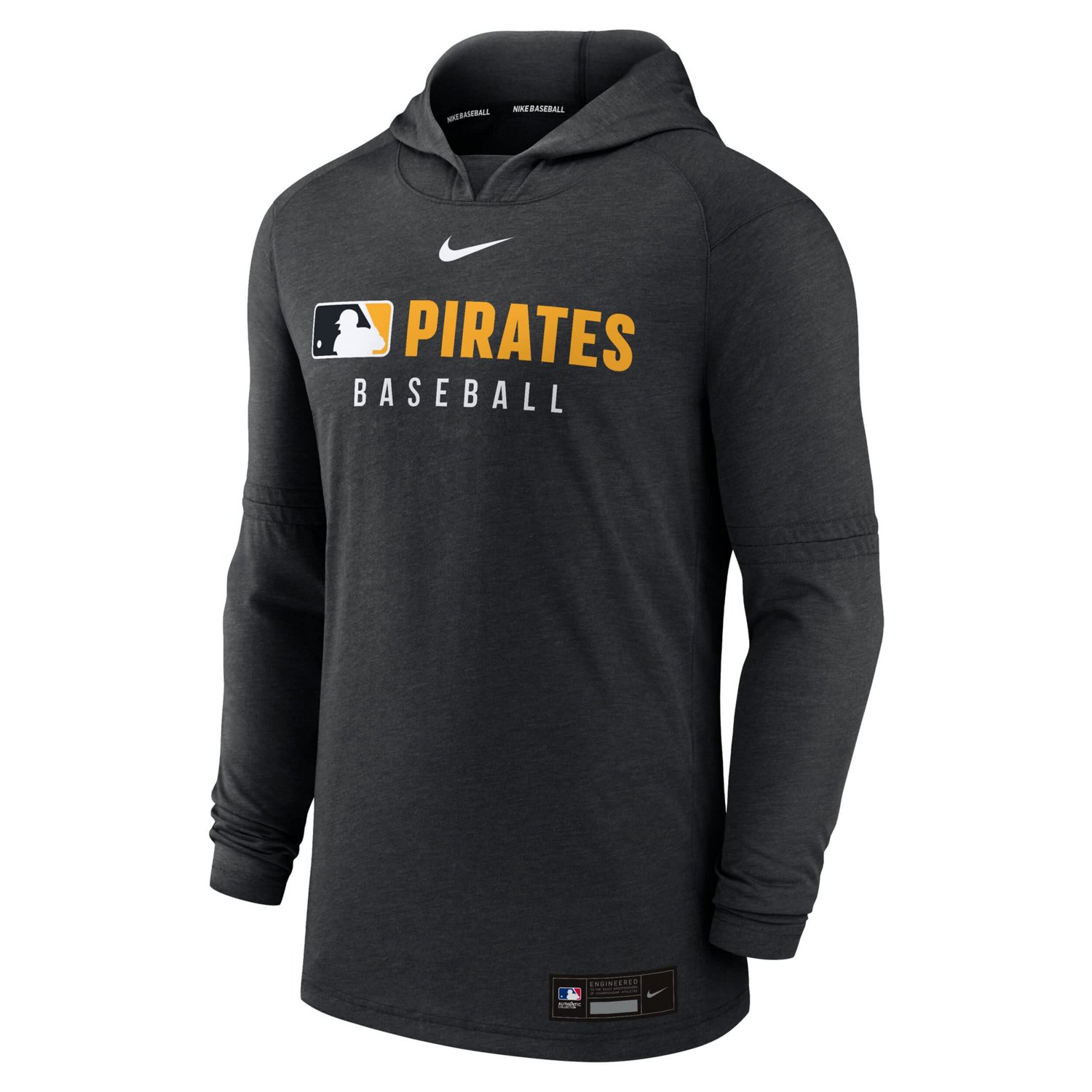 Nike Heather Pittsburgh Pirates Authentic Collection Tri-Blend Performance Pullover Hoodie - view number 2