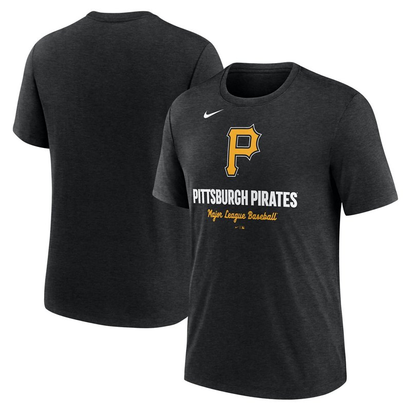 Nike Heather Pittsburgh Pirates Logo Tri-Blend T-Shirt-image