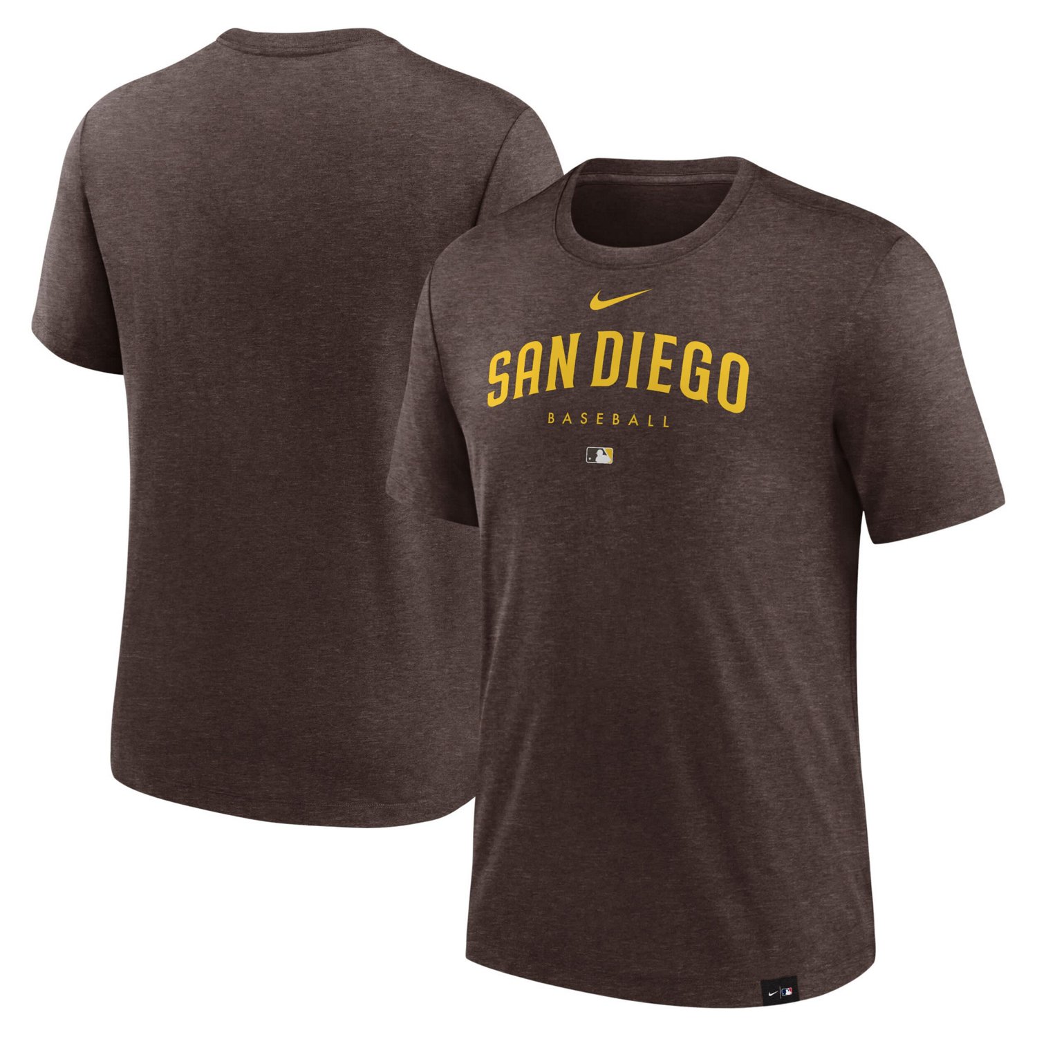 Nike Heather San Diego Padres Authentic Collection Early Work Tri-Blend Performance T-Shirt - view number 1