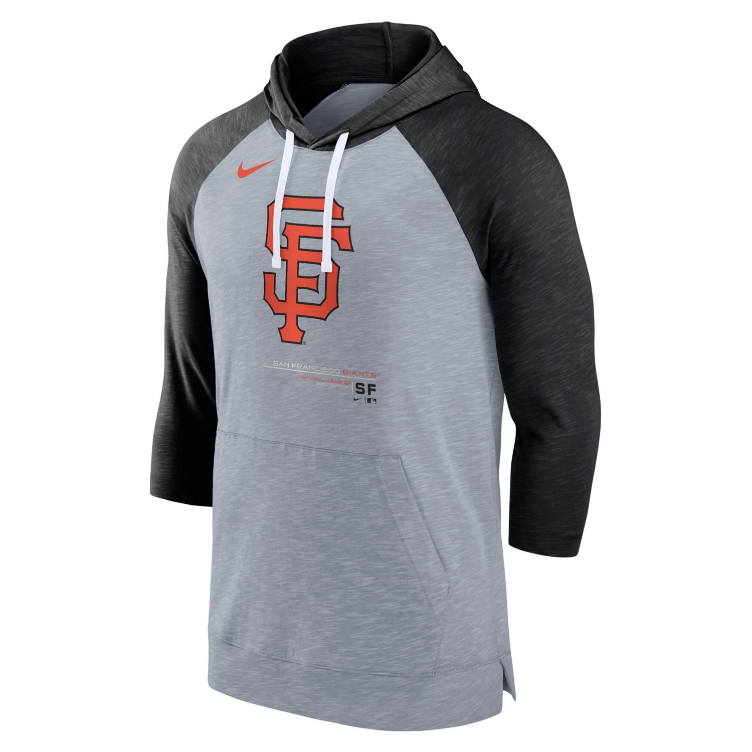 Nike Heather San Francisco Giants Baseball Raglan 3 4-Sleeve Pullover Hoodie - view number 2