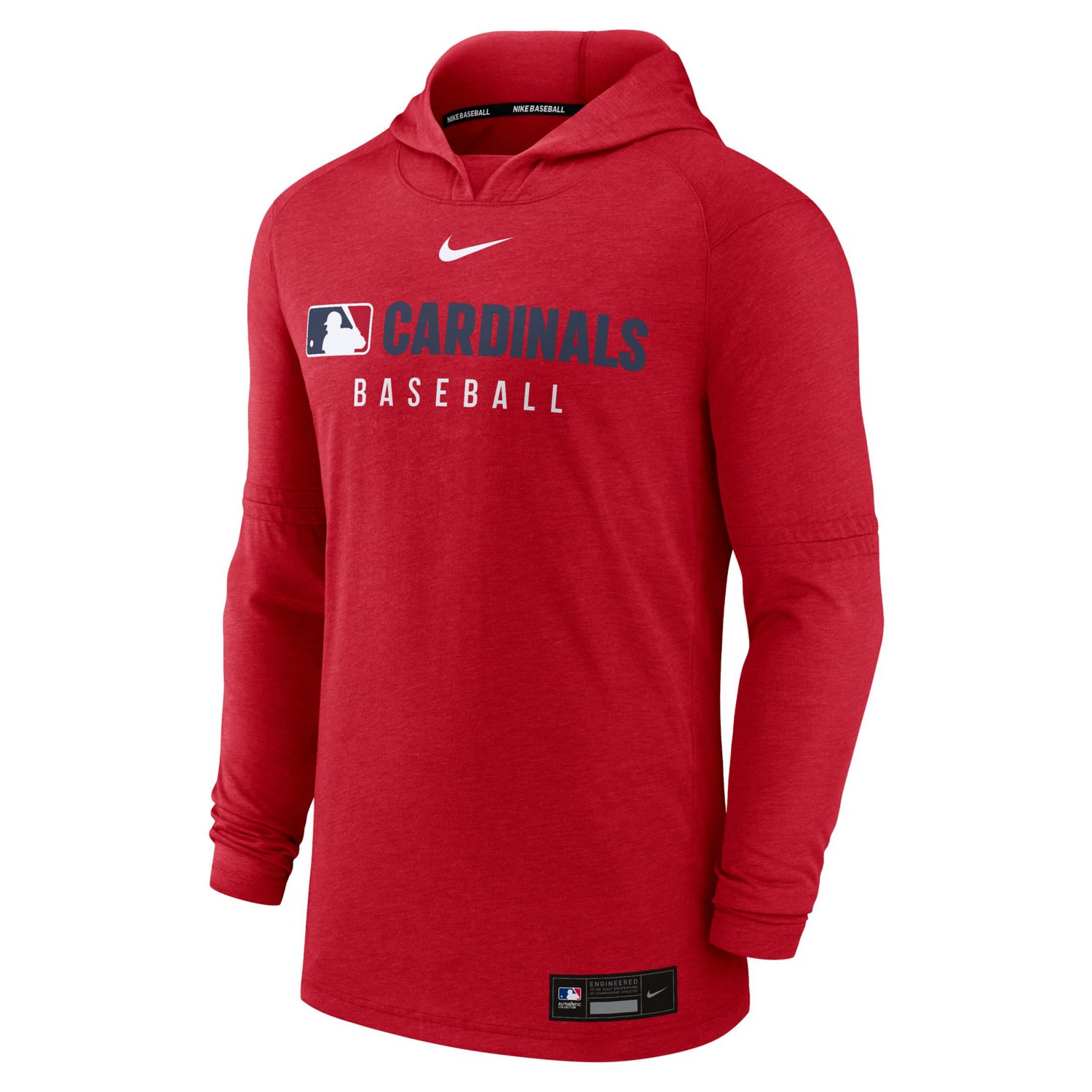 Nike Heather St Louis Cardinals Authentic Collection Tri-Blend Performance Pullover Hoodie - view number 2