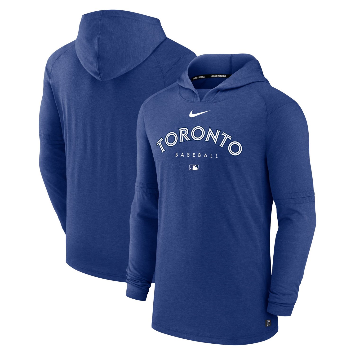 Nike Heather Toronto Blue Jays Authentic Collection Early Work Tri-Blend Performance Pullover Hoodie