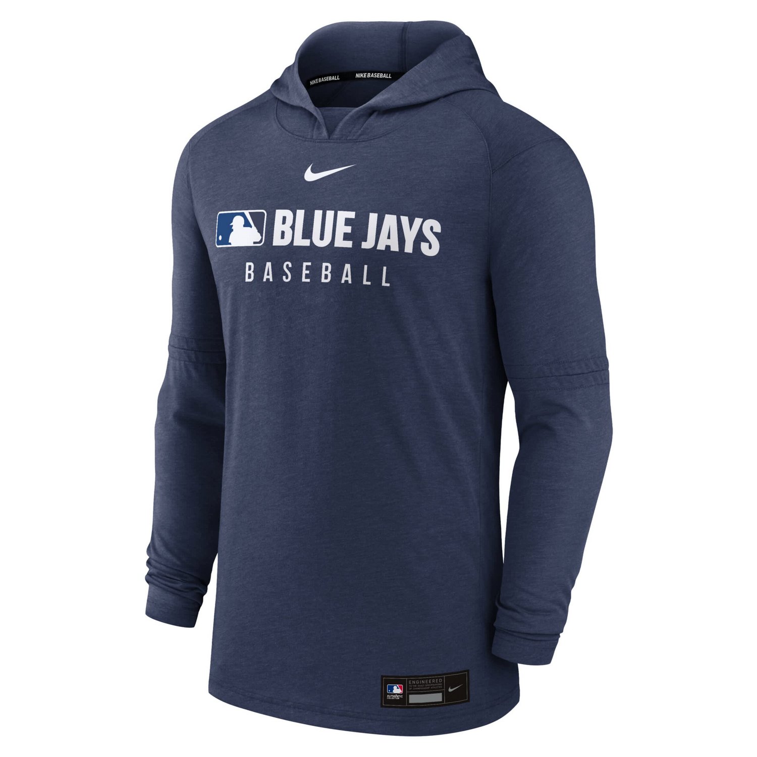 Nike Heather Toronto Blue Jays Authentic Collection Tri-Blend Performance Pullover Hoodie - view number 2