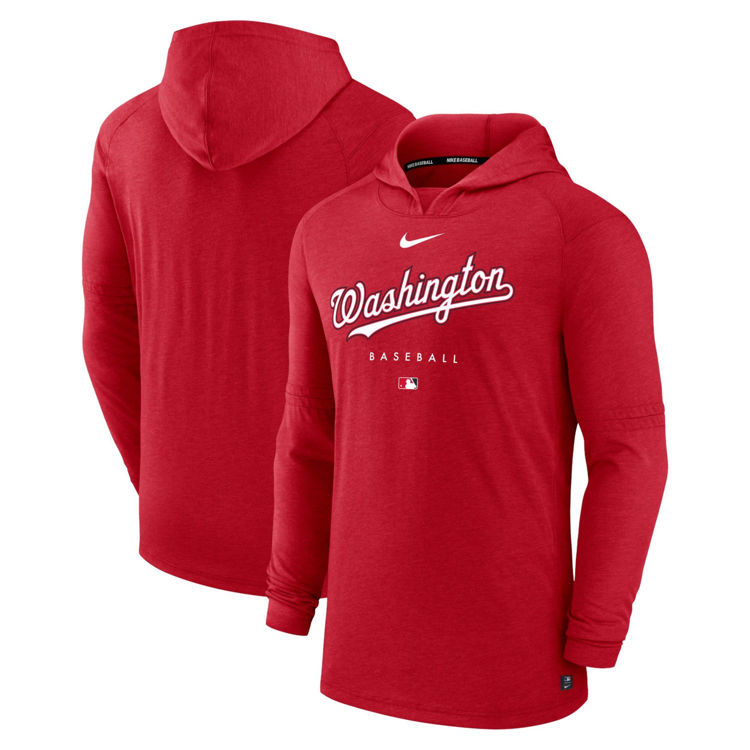 Nike Heather Washington Nationals Authentic Collection Early Work Tri-Blend Performance Pullover Hoodie