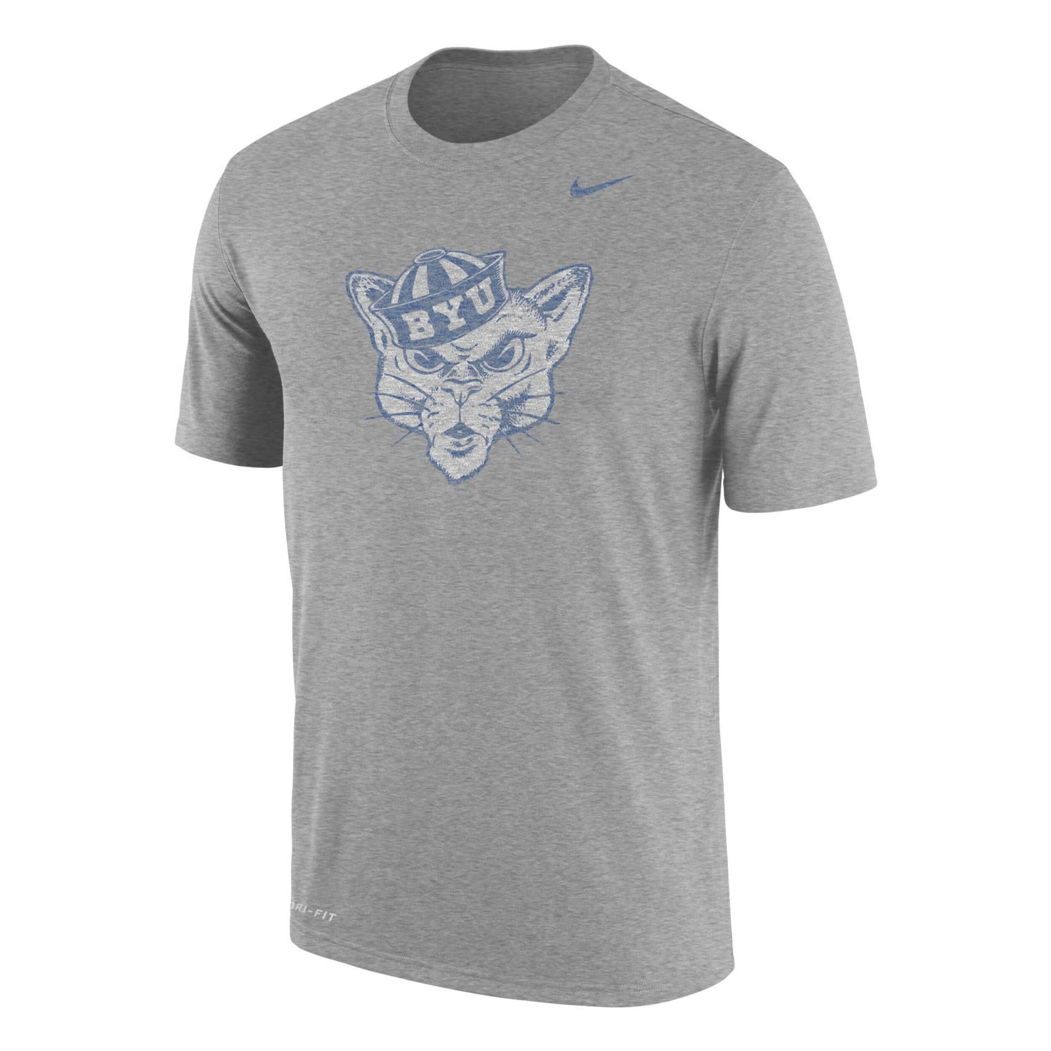 Nike Heathered Gray BYU Cougars Vintage Logo Performance T-Shirt - view number 2