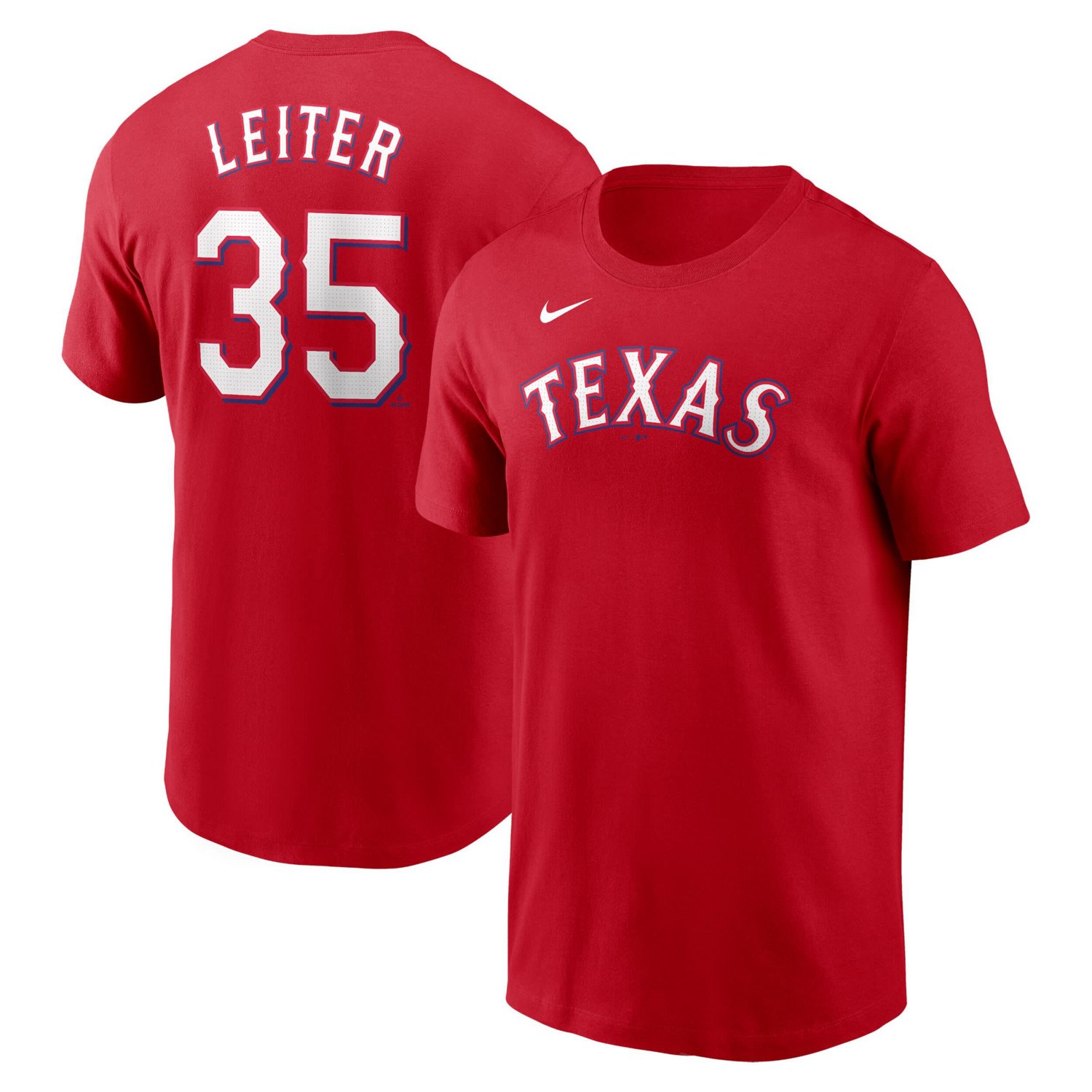 Nike Jack Leiter Texas Rangers Fuse Name  Number T-Shirt