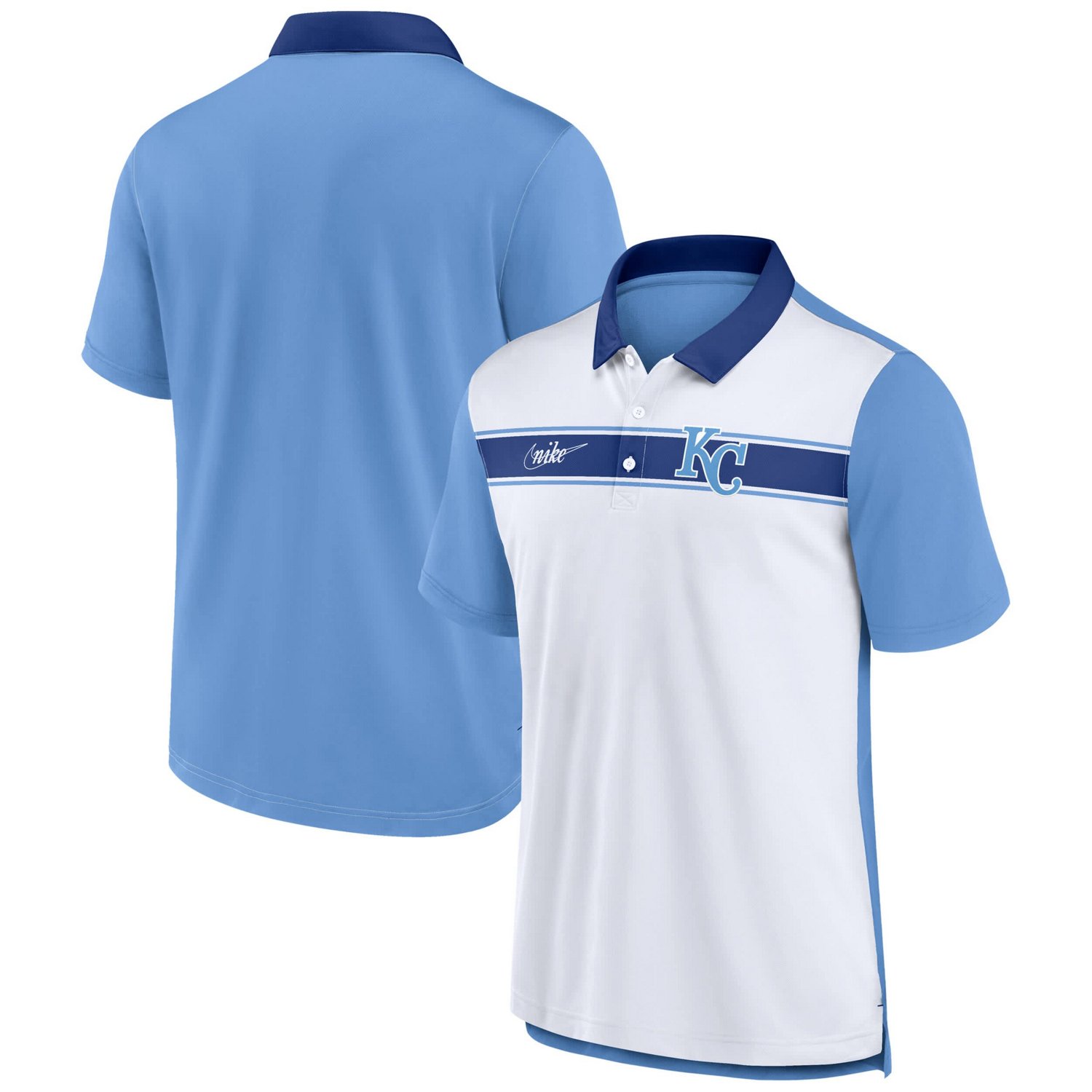 Nike Light Blue Kansas City Royals Rewind Stripe Polo